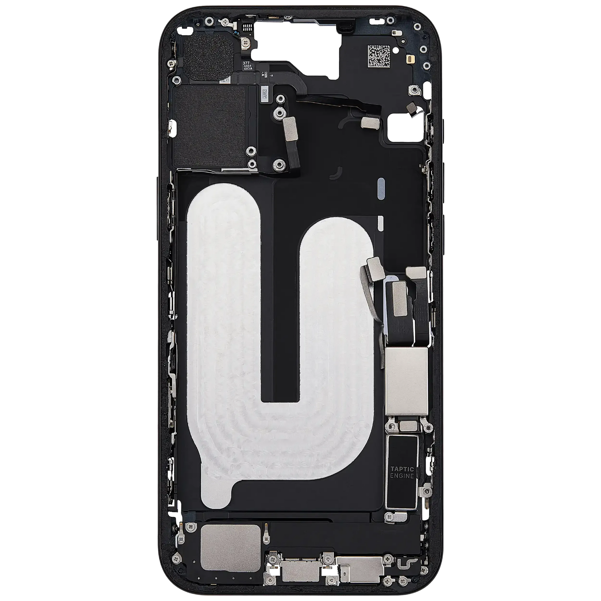 Mid-Frame Housing W/ Charging Port Flex & Small Parts For iPhone 16 Plus (US Version) (Pull) (Black)