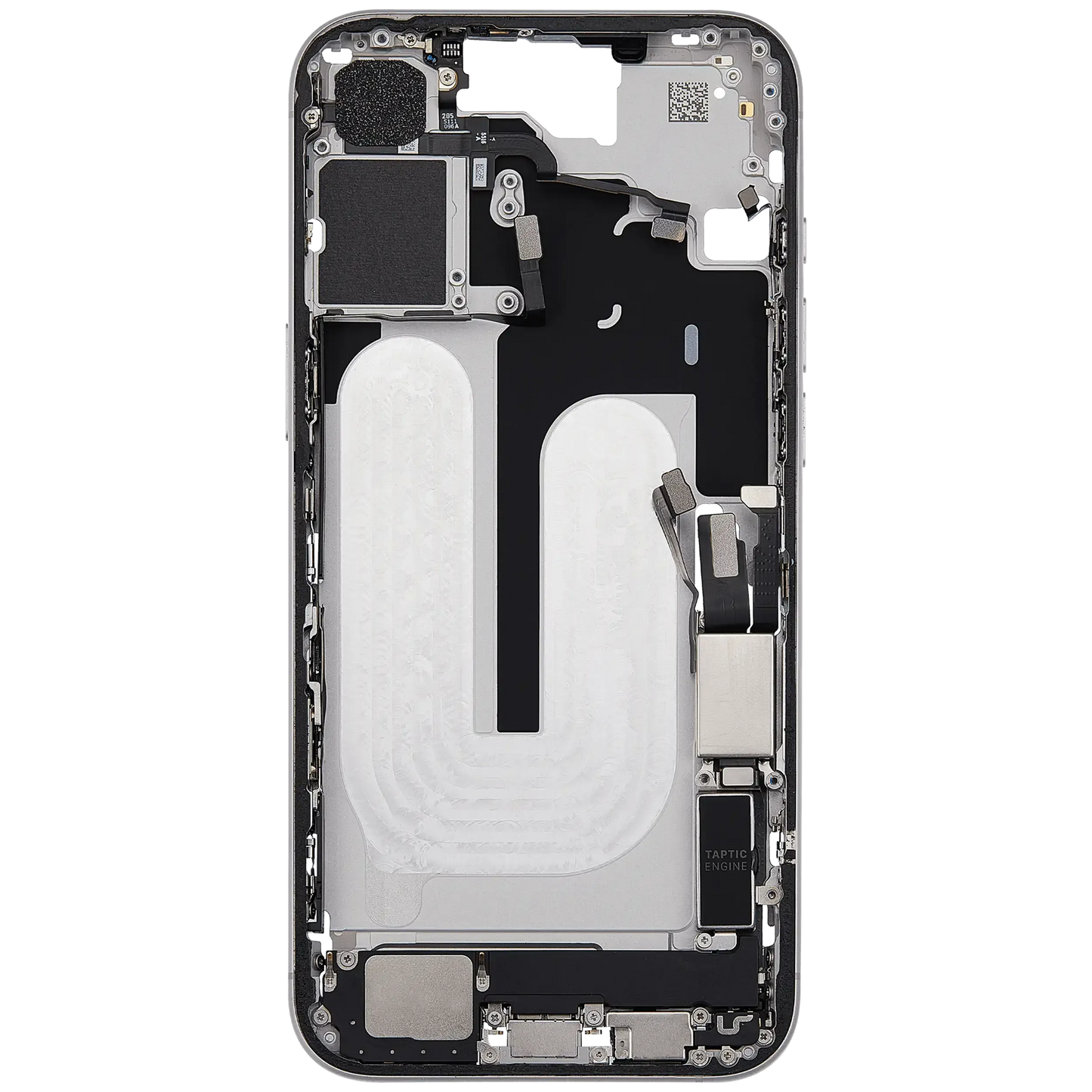 Mid-Frame Housing W/ Charging Port Flex & Small Parts For iPhone 16 Plus (US Version) (Pull) (White)