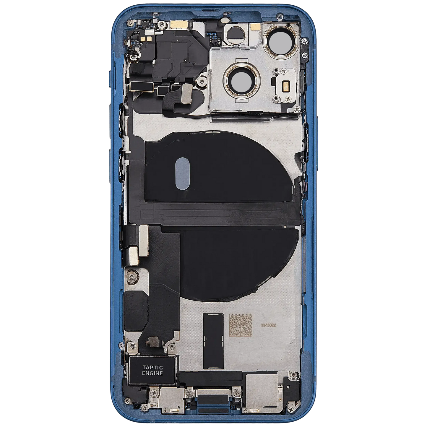 Back Housing W/ Charging Port Flex & Small Parts For iPhone 13 Mini (US Version) (Used OEM) (Pull) (Blue)