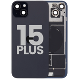 Back Glass w/ MagSafe Magnet & NFC & Flashlight Flex For iPhone 15 Plus (Pull) (Black)