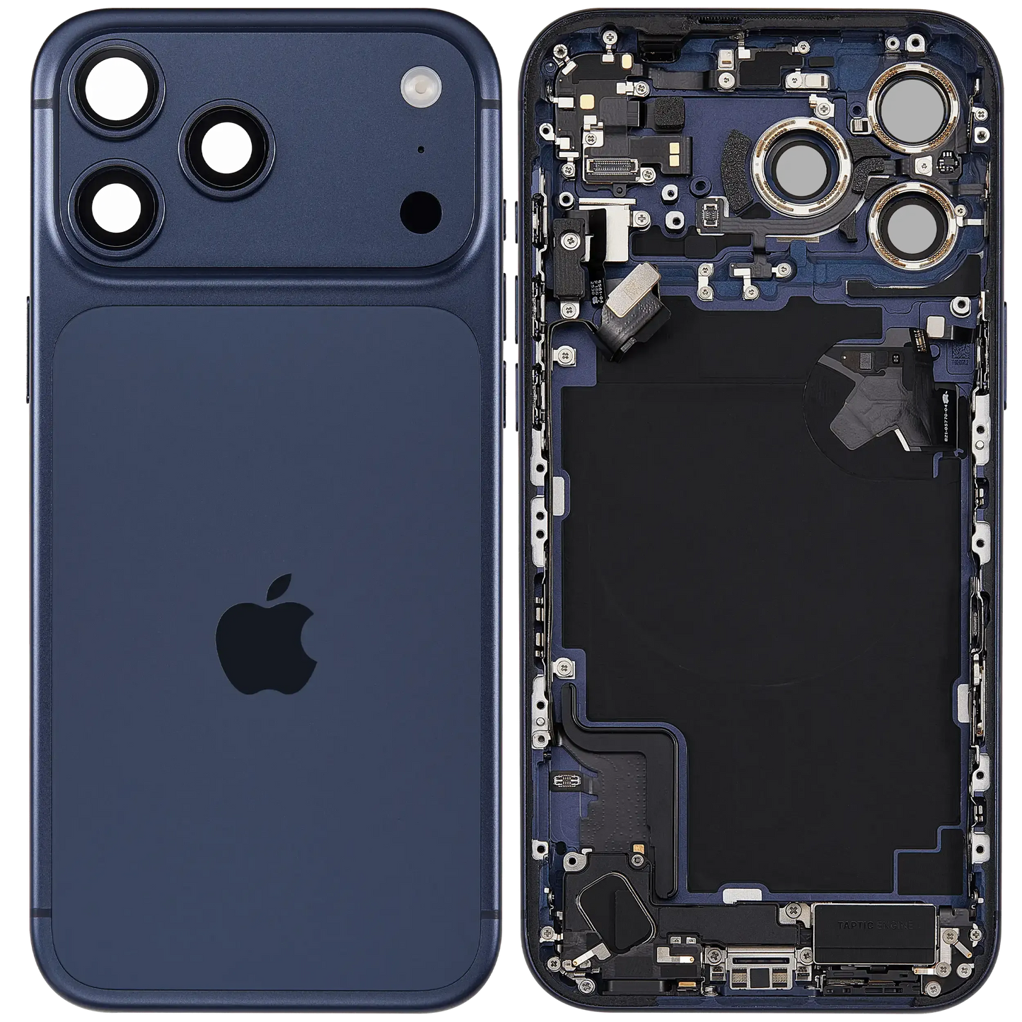 Back Housing W/ Charging Port Flex & Small Parts For iPhone 17 Pro Max (EU / Global Version) (Pull) (Deep Blue)