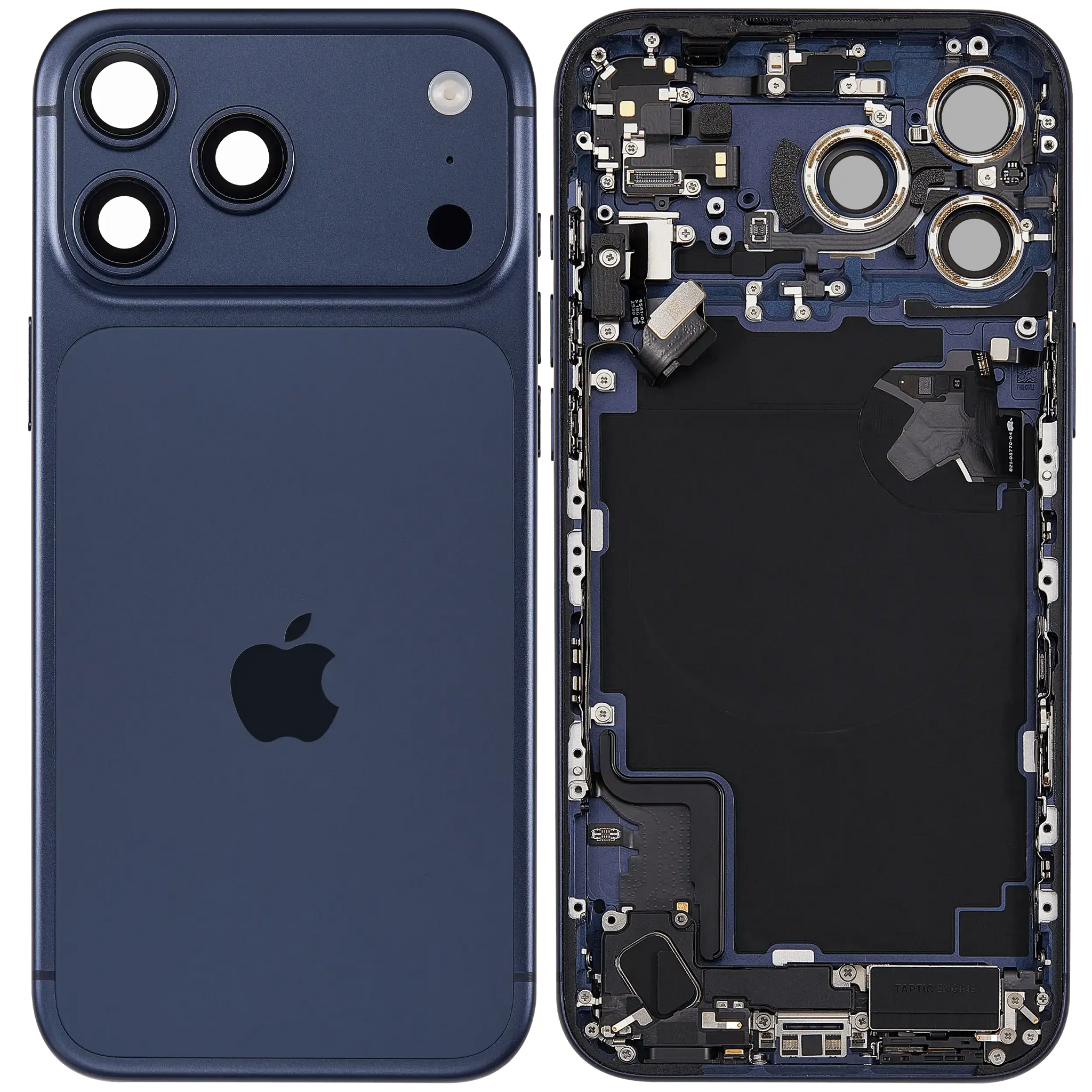 Back Housing W/ Charging Port Flex & Small Parts For iPhone 17 Pro Max (EU / Global Version) (Pull) (Deep Blue)