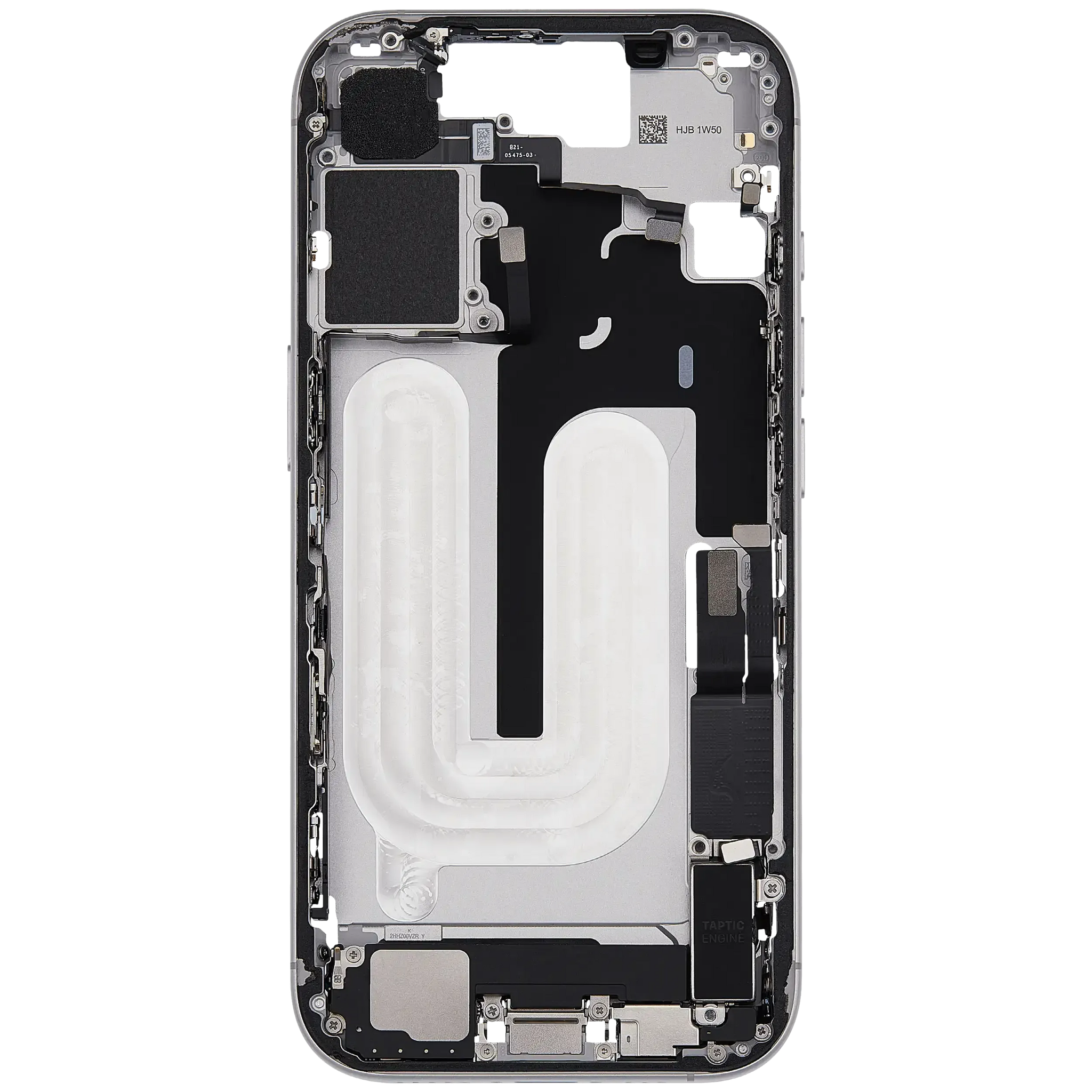 Mid-Frame Housing W/ Charging Port Flex & Small Parts For iPhone 17 (US Version) (Pull) (White)