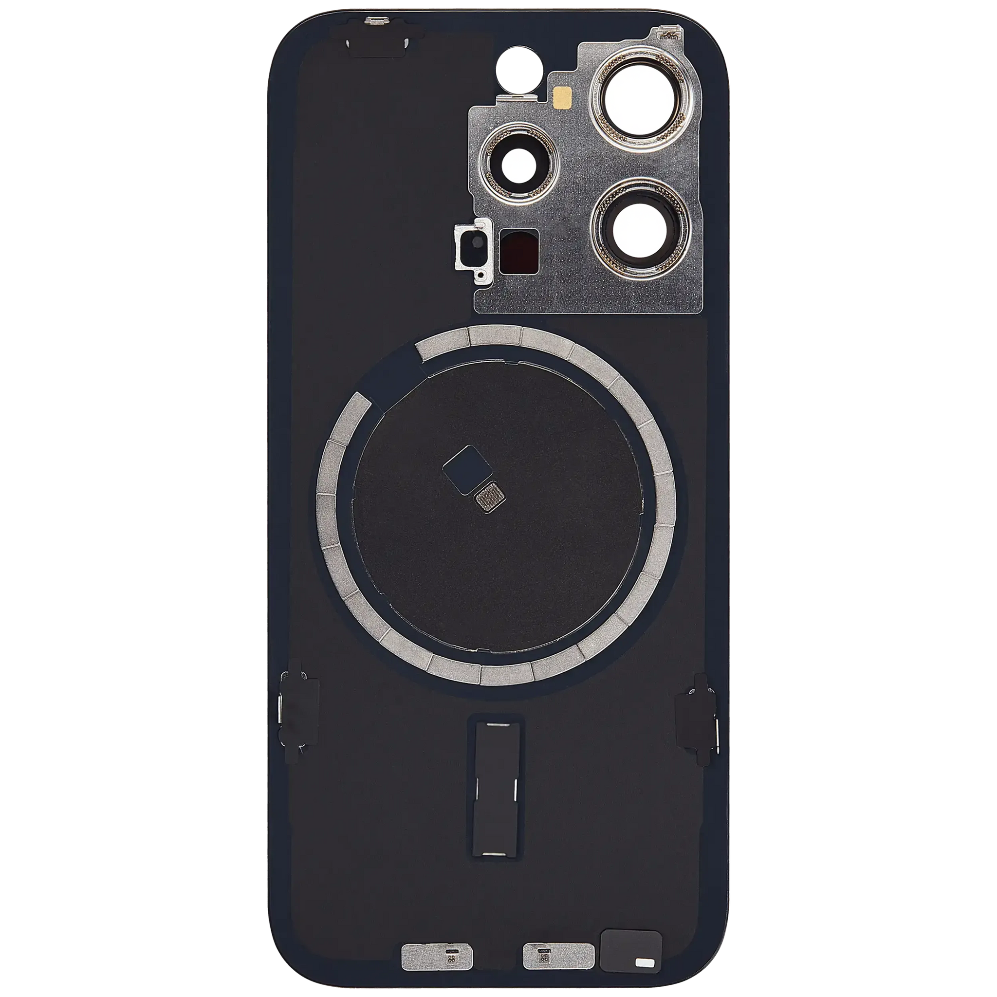 Back Glass w/ MagSafe Magnet For iPhone 15 Pro (Aftermarket) (Black Titanium) (No Logo)