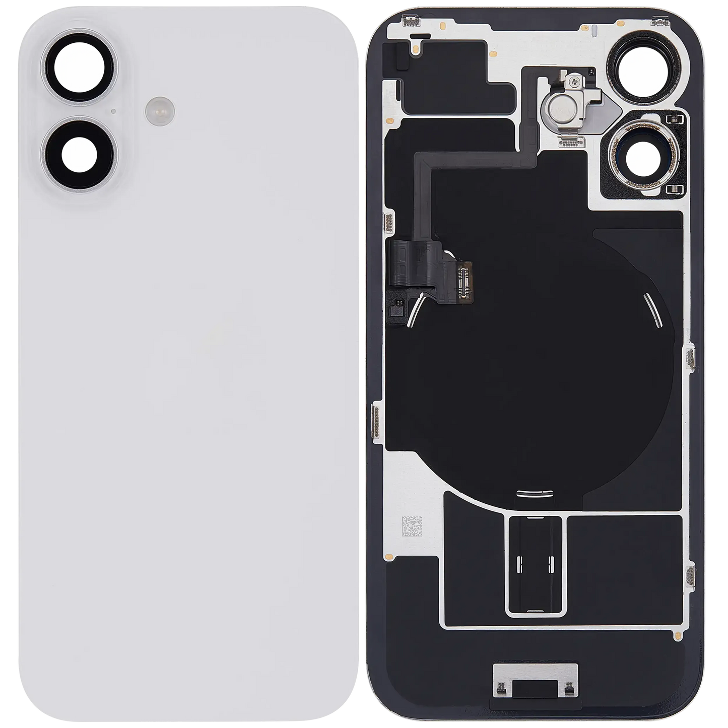 Back Glass w/ MagSafe Magnet & NFC & Flashlight Flex For iPhone 16 (Pull) (White)