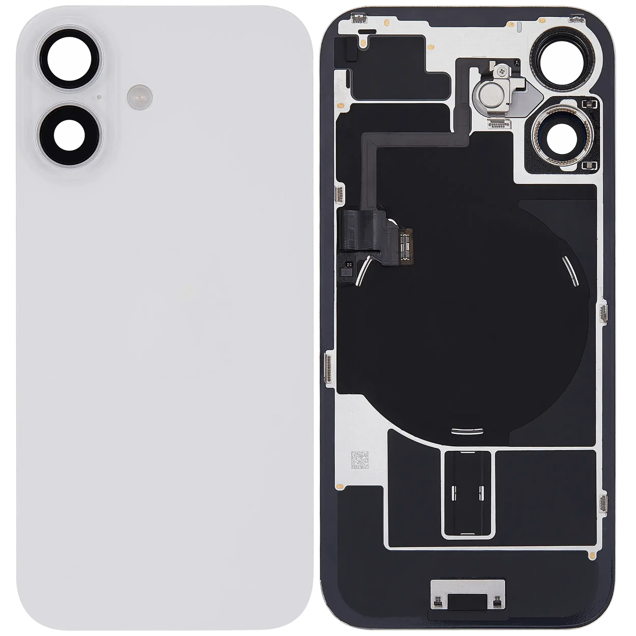 Back Glass w/ MagSafe Magnet & NFC & Flashlight Flex For iPhone 16 (Pull) (White)