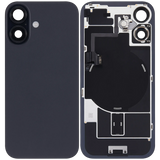 Back Glass w/ MagSafe Magnet & NFC & Flashlight Flex For iPhone 16 (Pull) (Black)