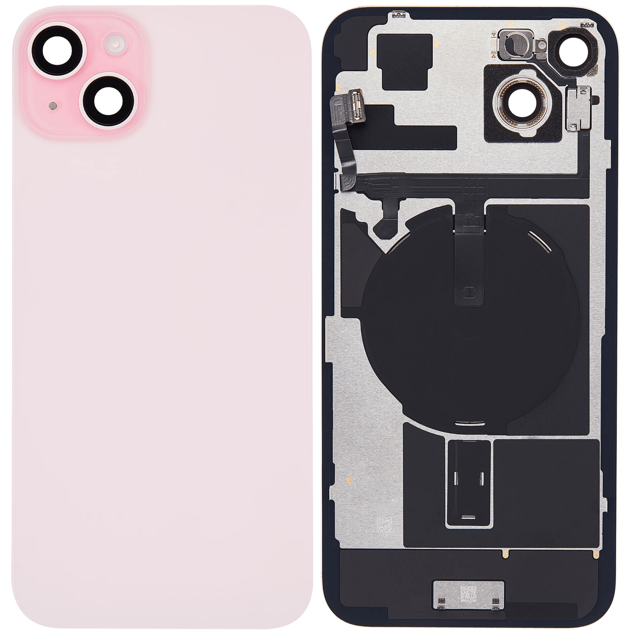 Back Glass w/ MagSafe Magnet & NFC & Flashlight Flex For iPhone 15 Plus (Pull) (Pink)