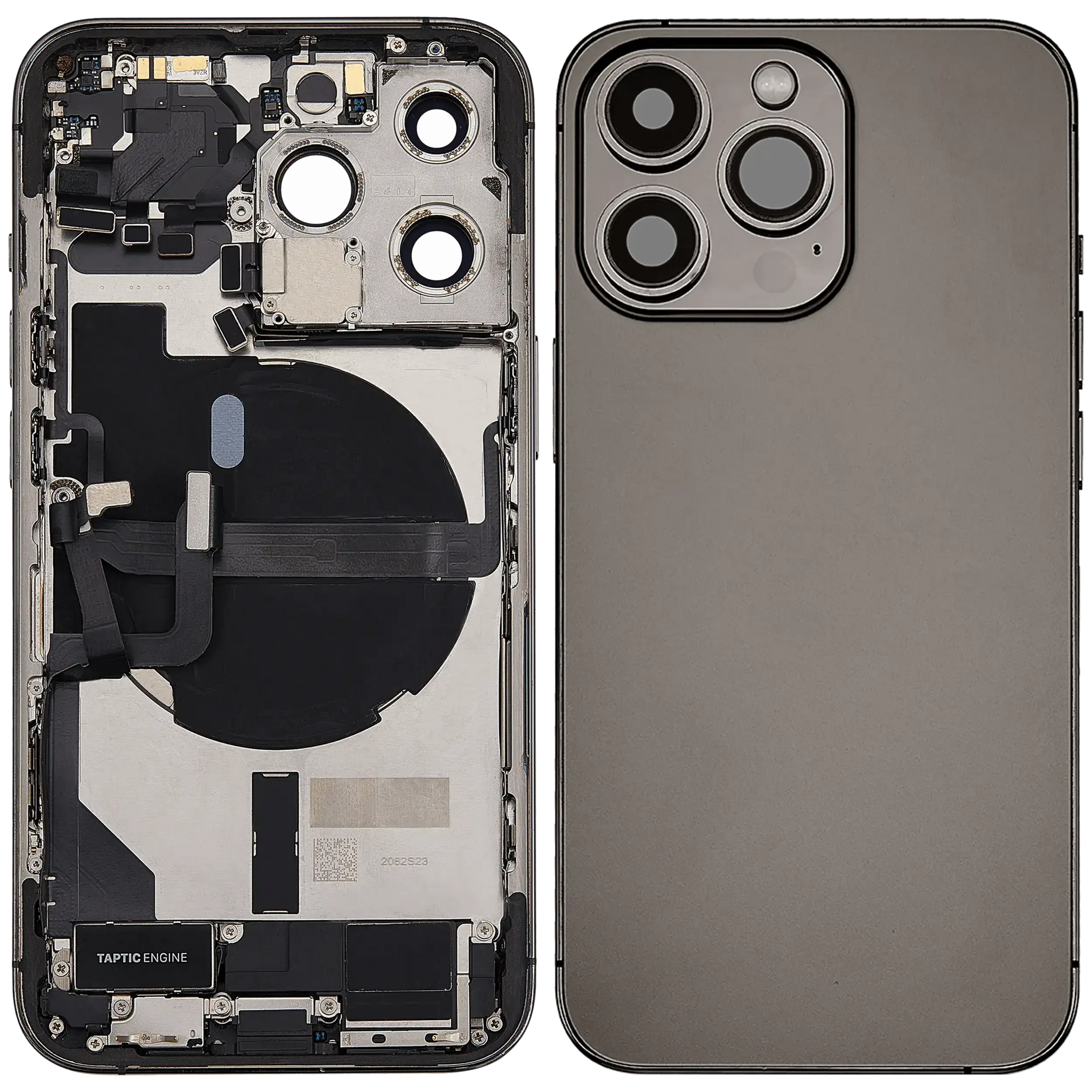 Back Housing W/ Charging Port Flex & Small Parts For iPhone 13 Pro (US Version) (Used OEM) (Pull) (Graphite)