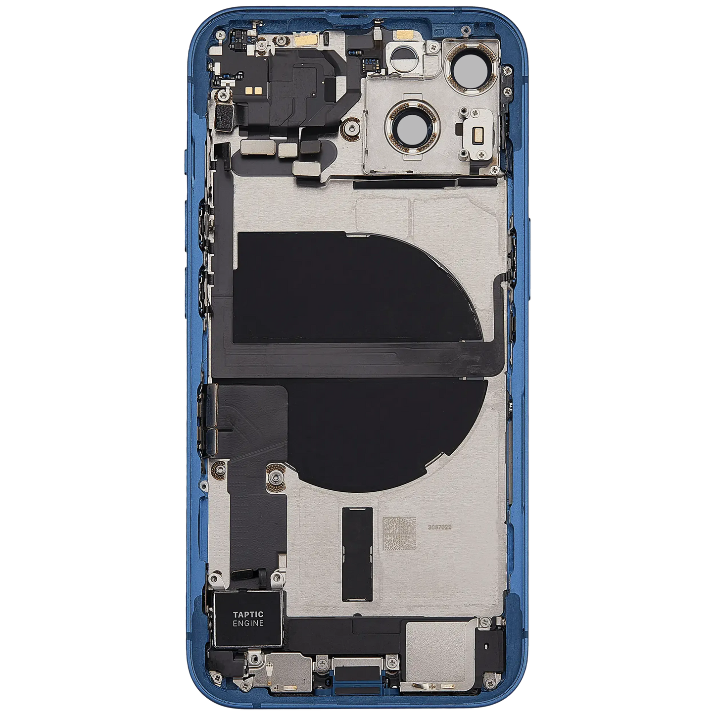 Back Housing W/ Charging Port Flex & Small Parts For iPhone 13 (US Version) (Used OEM) (Pull) (Blue)