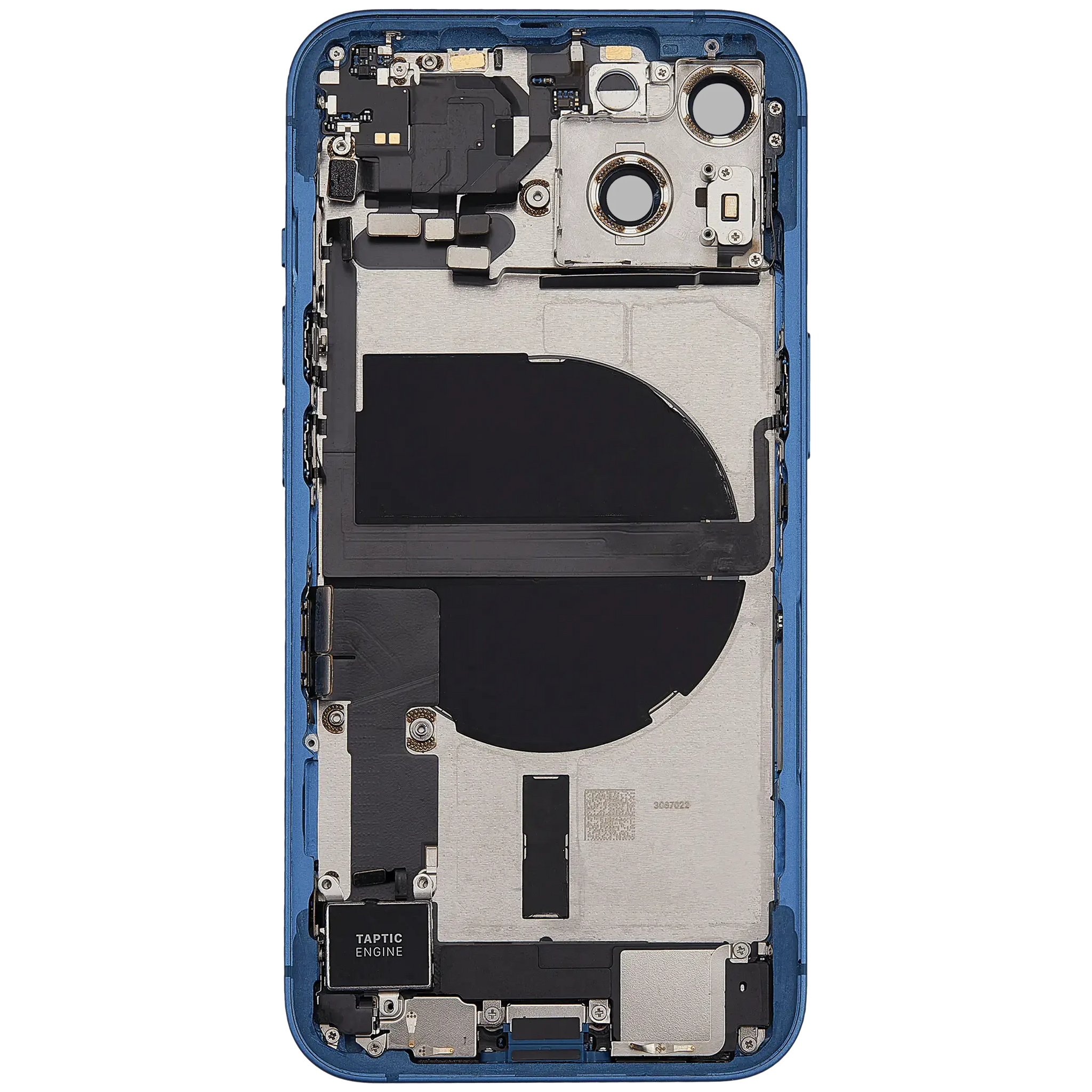 Back Housing W/ Charging Port Flex & Small Parts For iPhone 13 (US Version) (Used OEM) (Pull) (Blue)