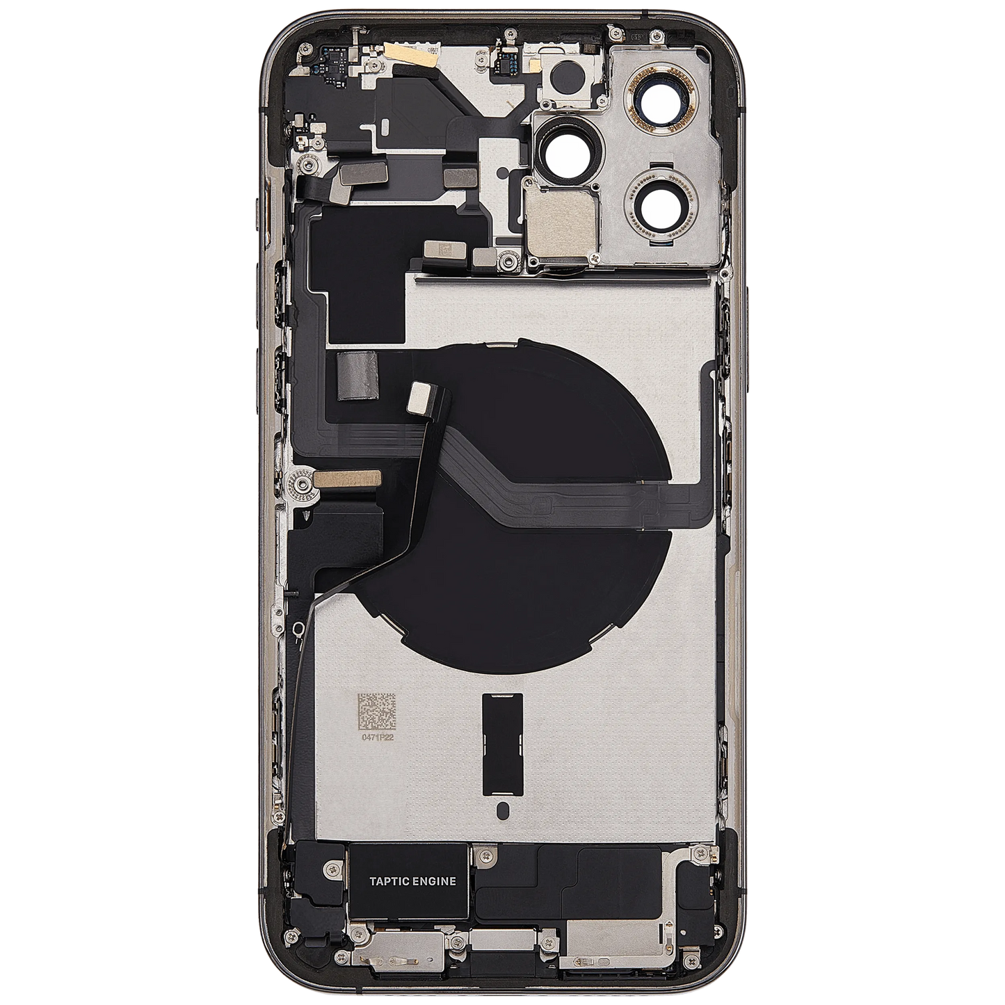 Back Housing W/ Charging Port Flex & Small Parts For iPhone 12 Pro Max (EU / Global Version) (Used OEM) (Pull) (Graphite)