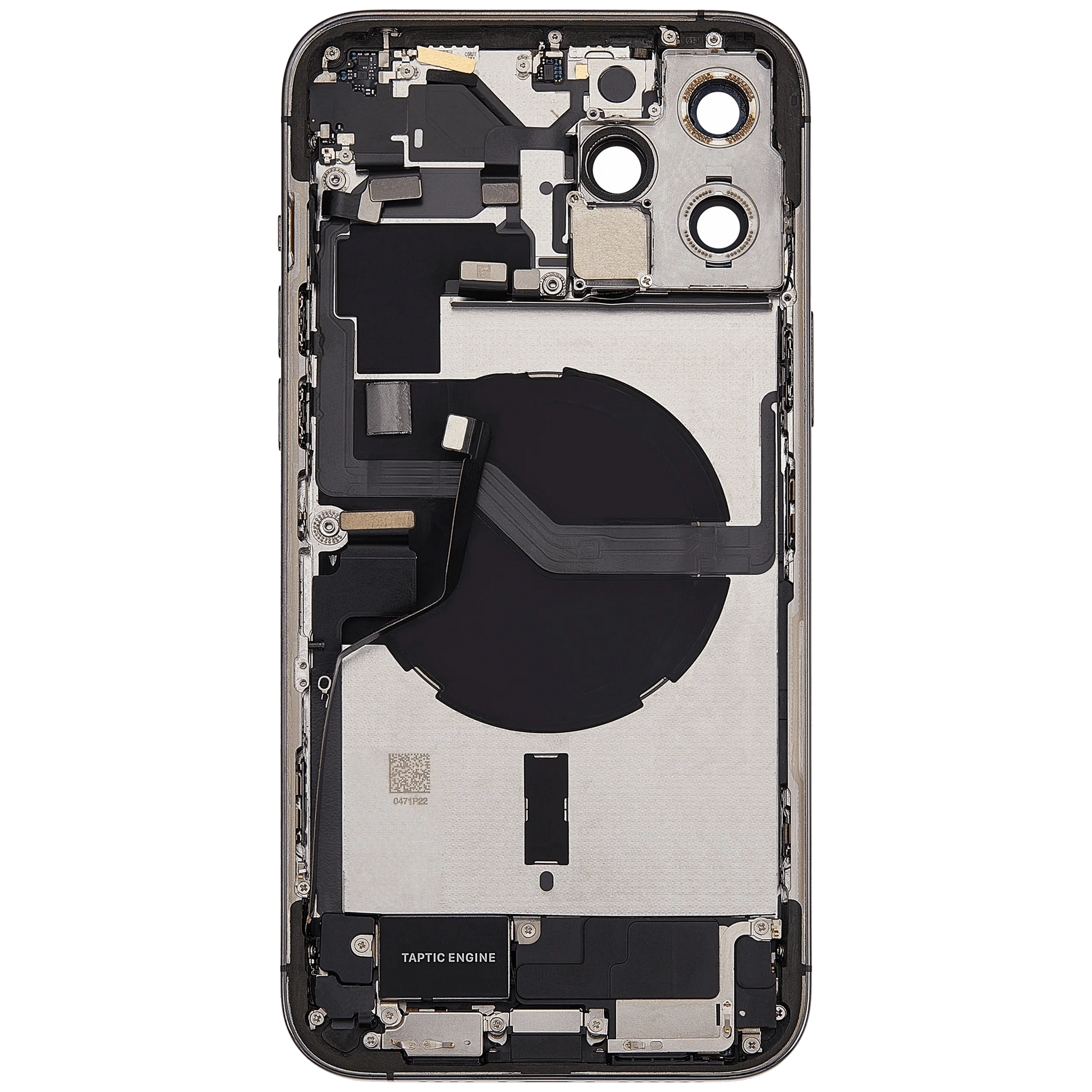 Back Housing W/ Charging Port Flex & Small Parts For iPhone 12 Pro Max (EU / Global Version) (Used OEM) (Pull) (Graphite)