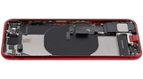 Back Housing W/ Charging Port Flex and Small Components Pre-Installed For iPhone SE (2022) (Used OEM) (Pull) (Red)