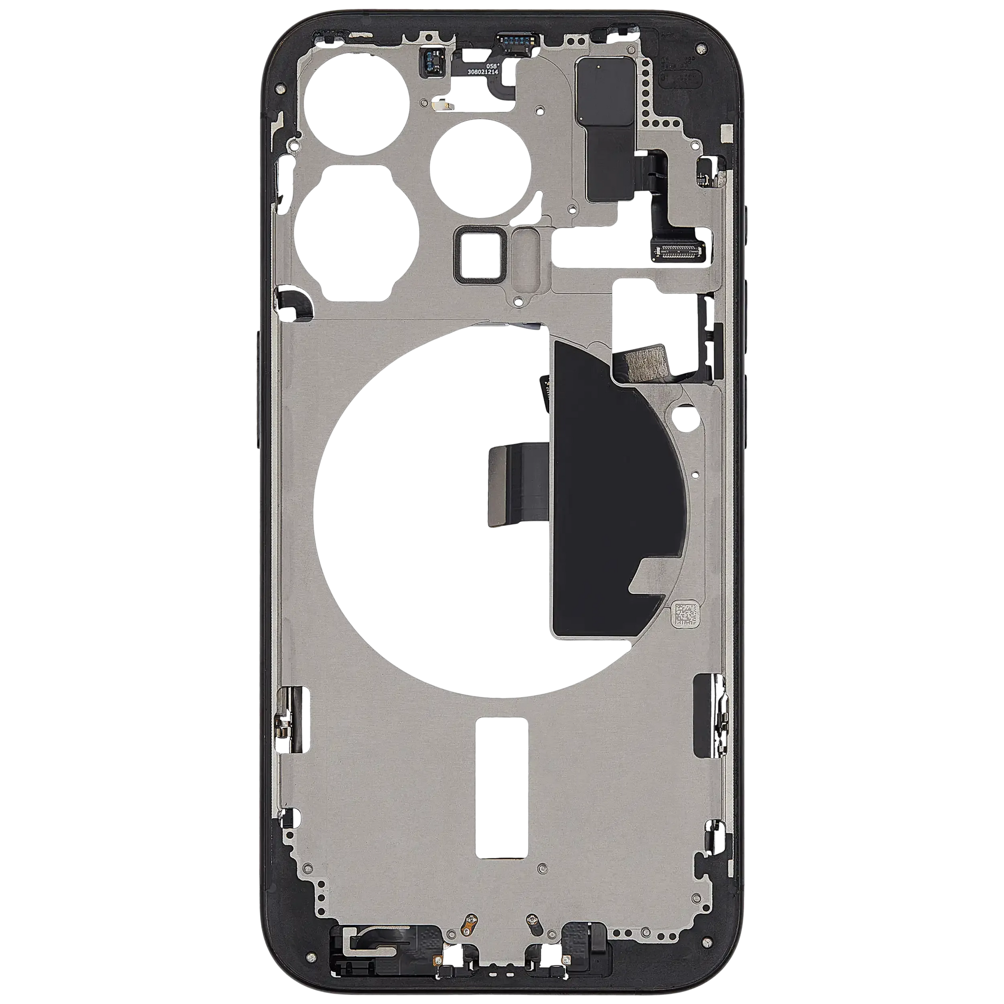Mid-Frame Housing W/ Charging Port Flex & Small Parts For iPhone 15 Pro (US Version) (Pull) (Black Titanium)