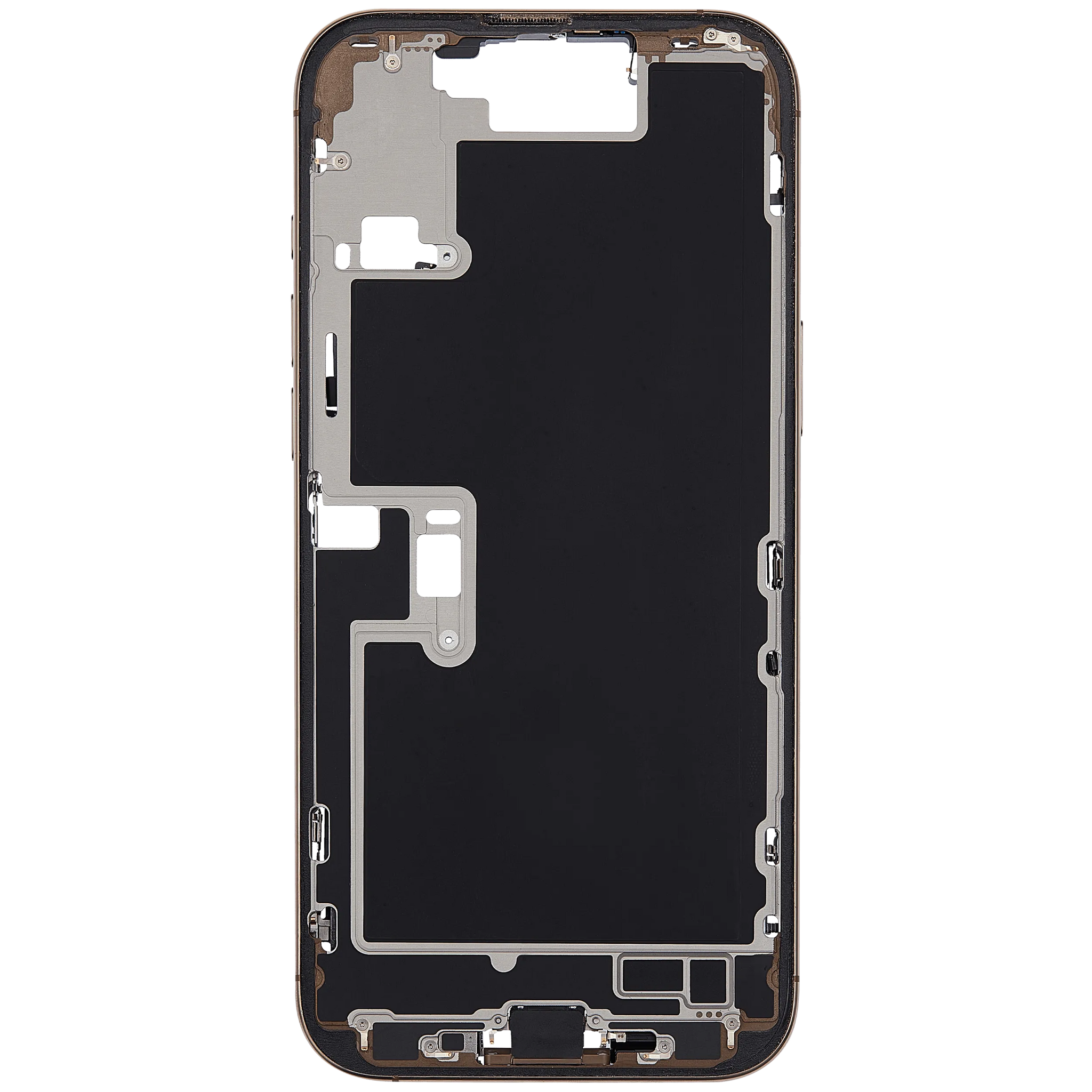 Mid-Frame Housing W/ Charging Port Flex & Small Parts For iPhone 16 Pro Max (US Version) (Pull) (Desert Titanium)