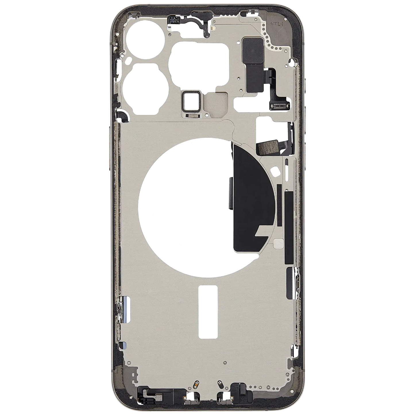 Mid-Frame Housing W/ Charging Port Flex & Small Parts For iPhone 15 Pro Max (EU / Global Version) (Pull) (Natural Titanium)