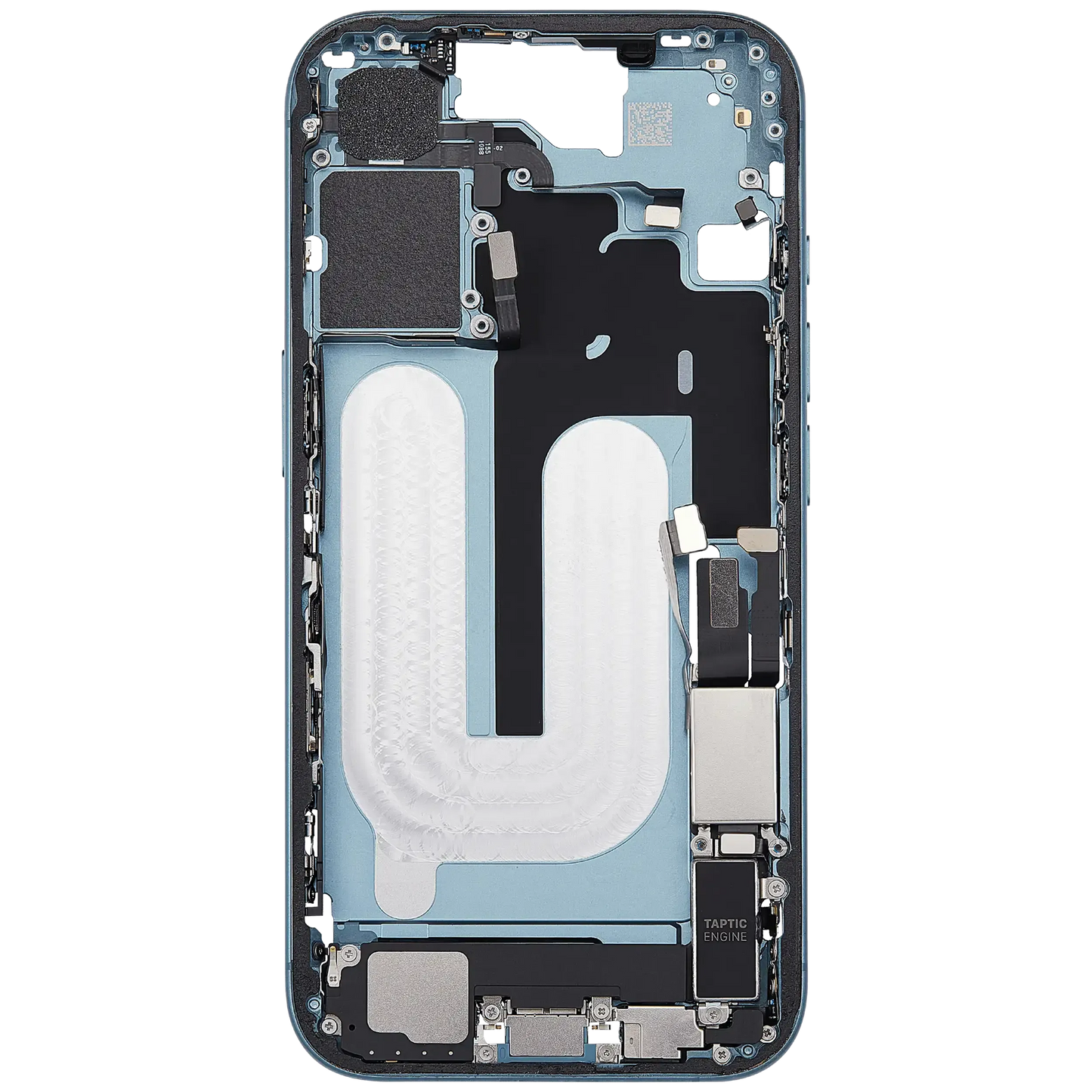 Mid-Frame Housing W/ Charging Port Flex & Small Parts For iPhone 16 (US Version) (Pull) (Teal)