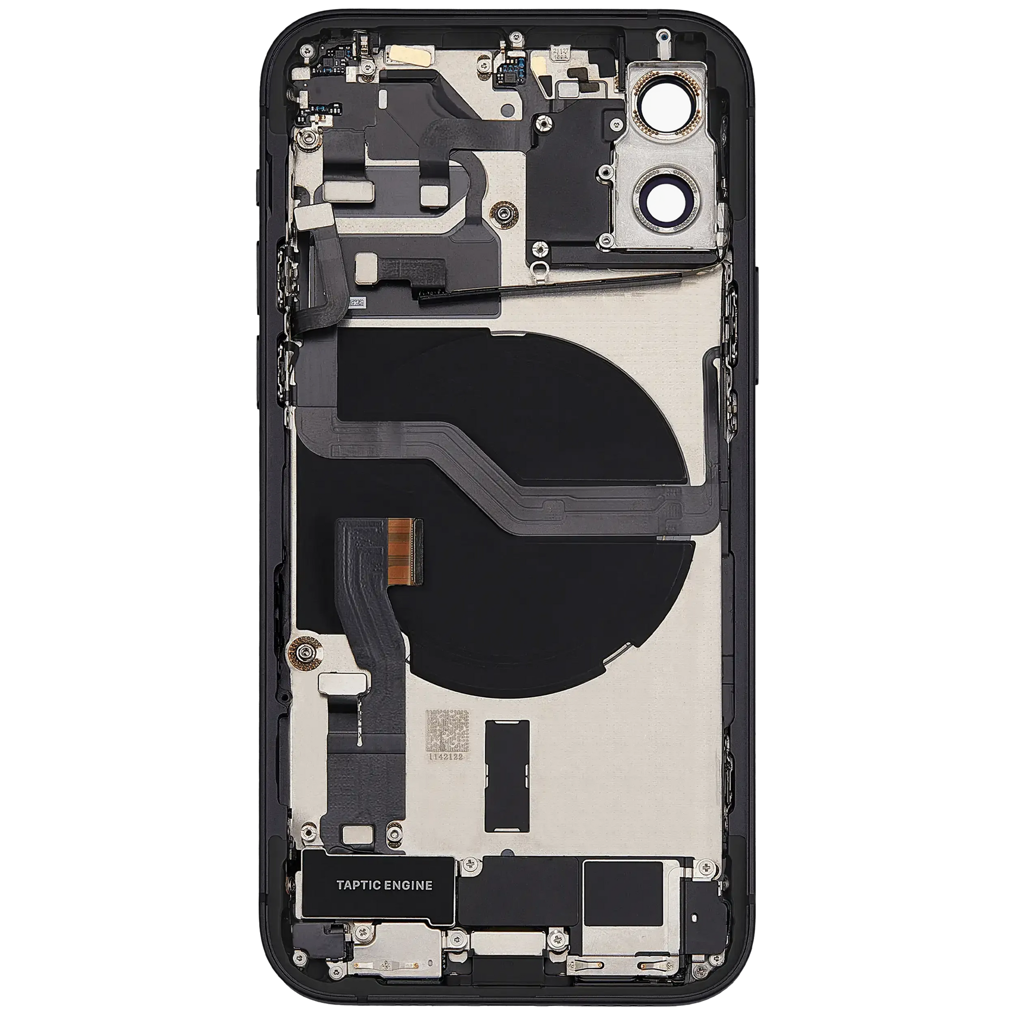 Back Housing W/ Charging Port Flex & Small Parts For iPhone 12 (EU / Global Version) (Used OEM) (Pull) (Black)