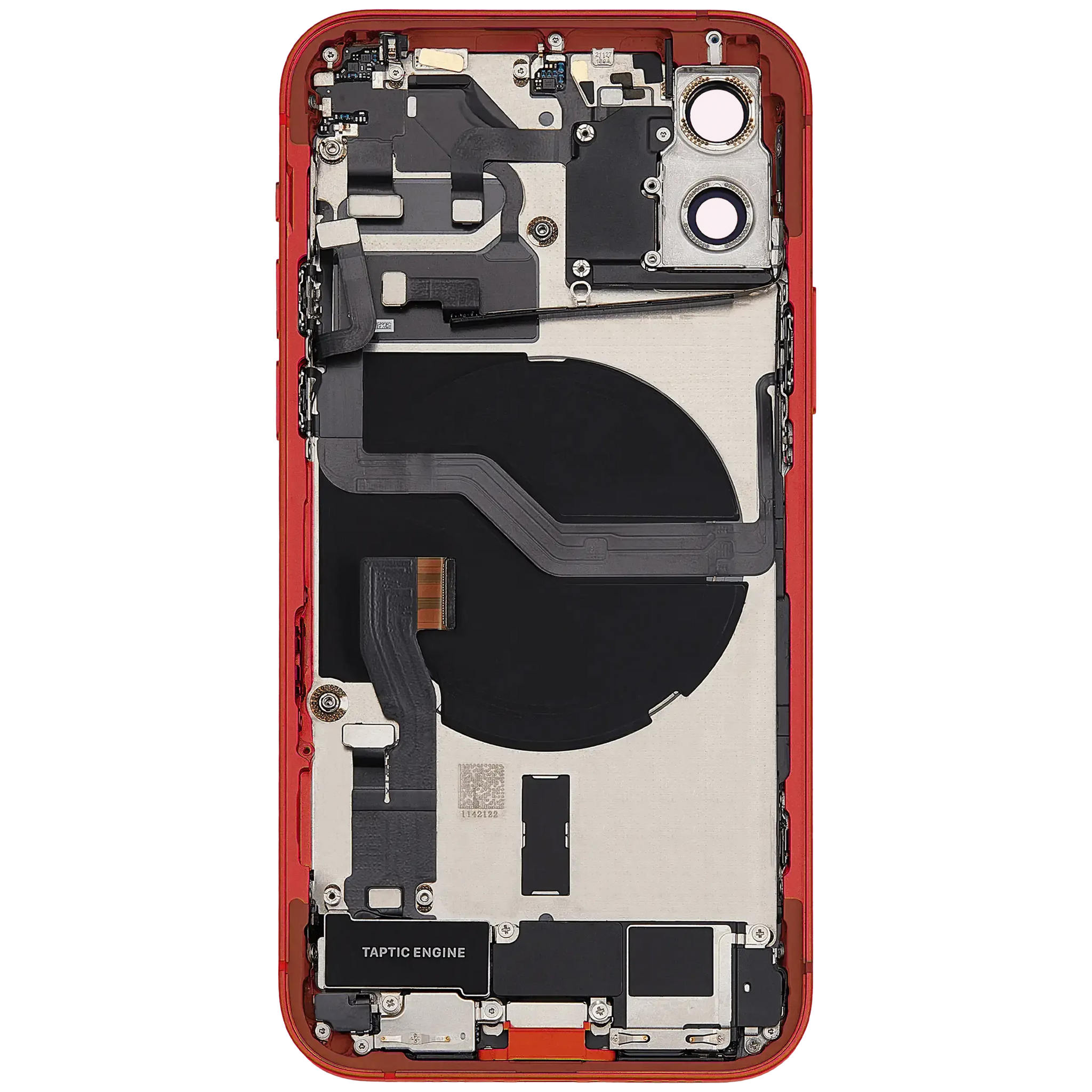 Back Housing W/ Charging Port Flex & Small Parts For iPhone 12 (EU / Global Version) (Used OEM) (Pull) (Red)