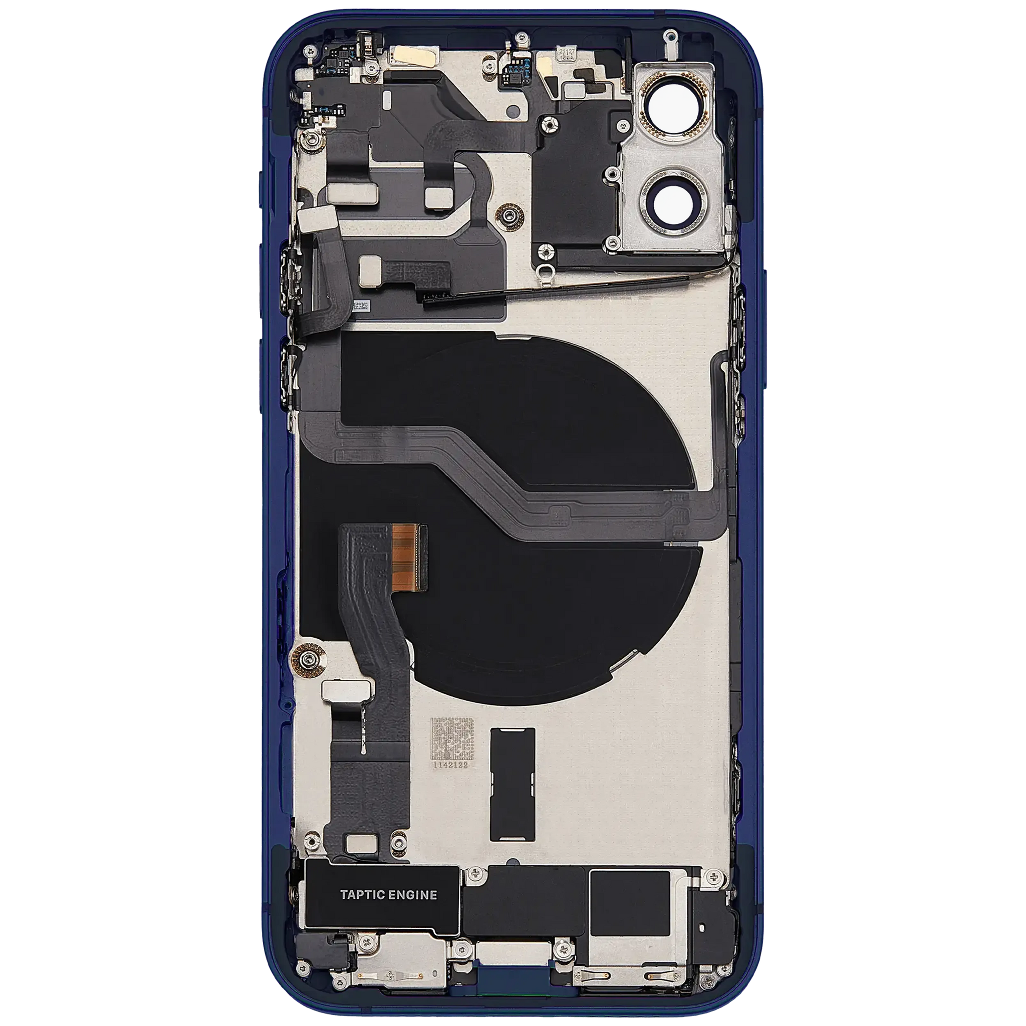 Back Housing W/ Charging Port Flex & Small Parts For iPhone 12 (EU / Global Version) (Used OEM) (Pull) (Blue)