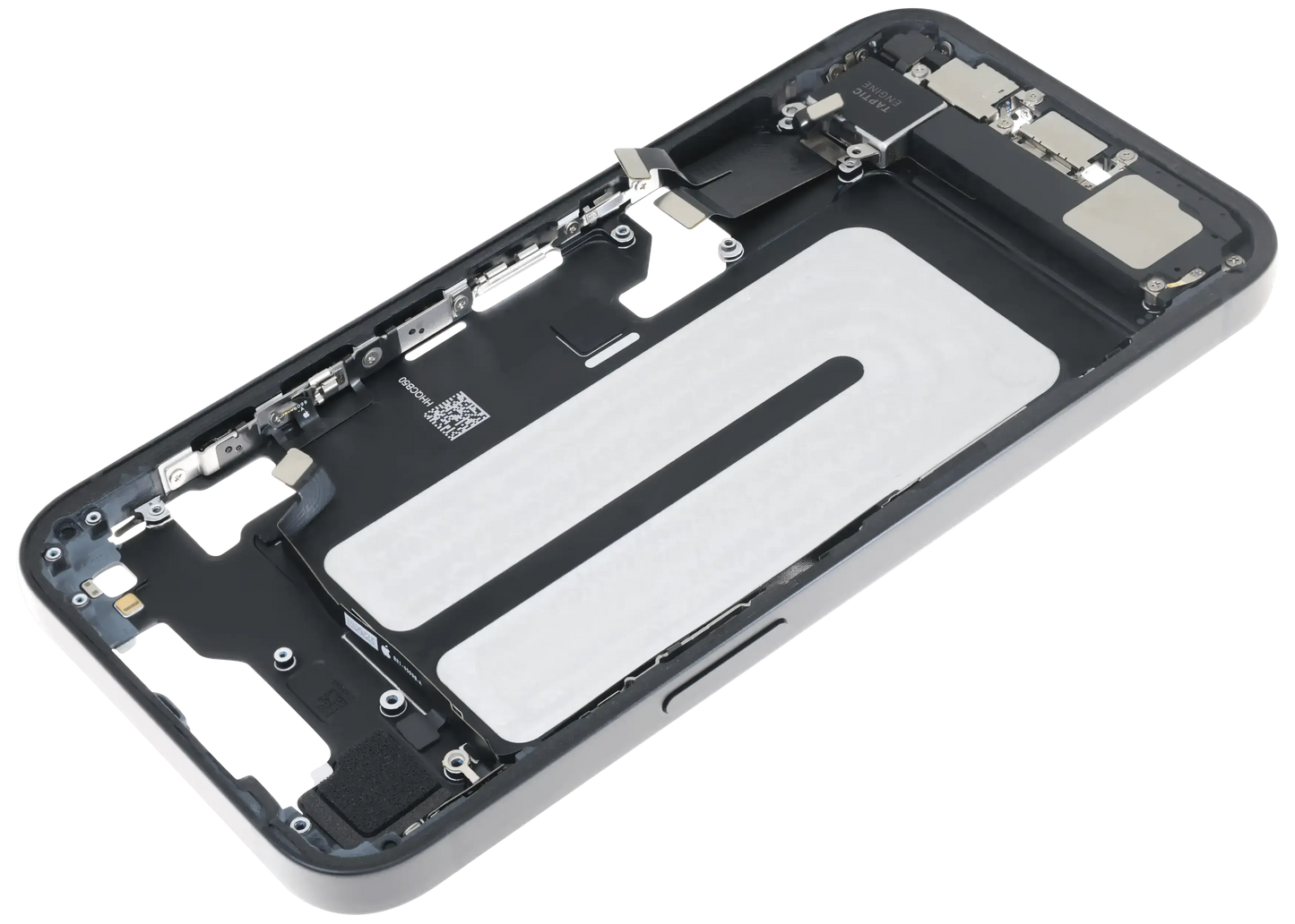 Mid-Frame Housing W/ Charging Port Flex & Small Parts For iPhone 16e (US Version) (Pull) (Black)