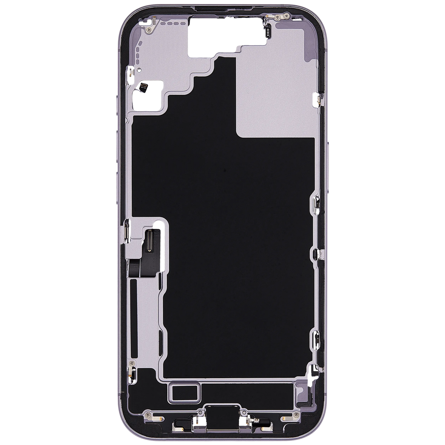 Mid-Frame Housing W/ Charging Port Flex & Small Parts For iPhone 17 (US Version) (Pull) (Lavender)