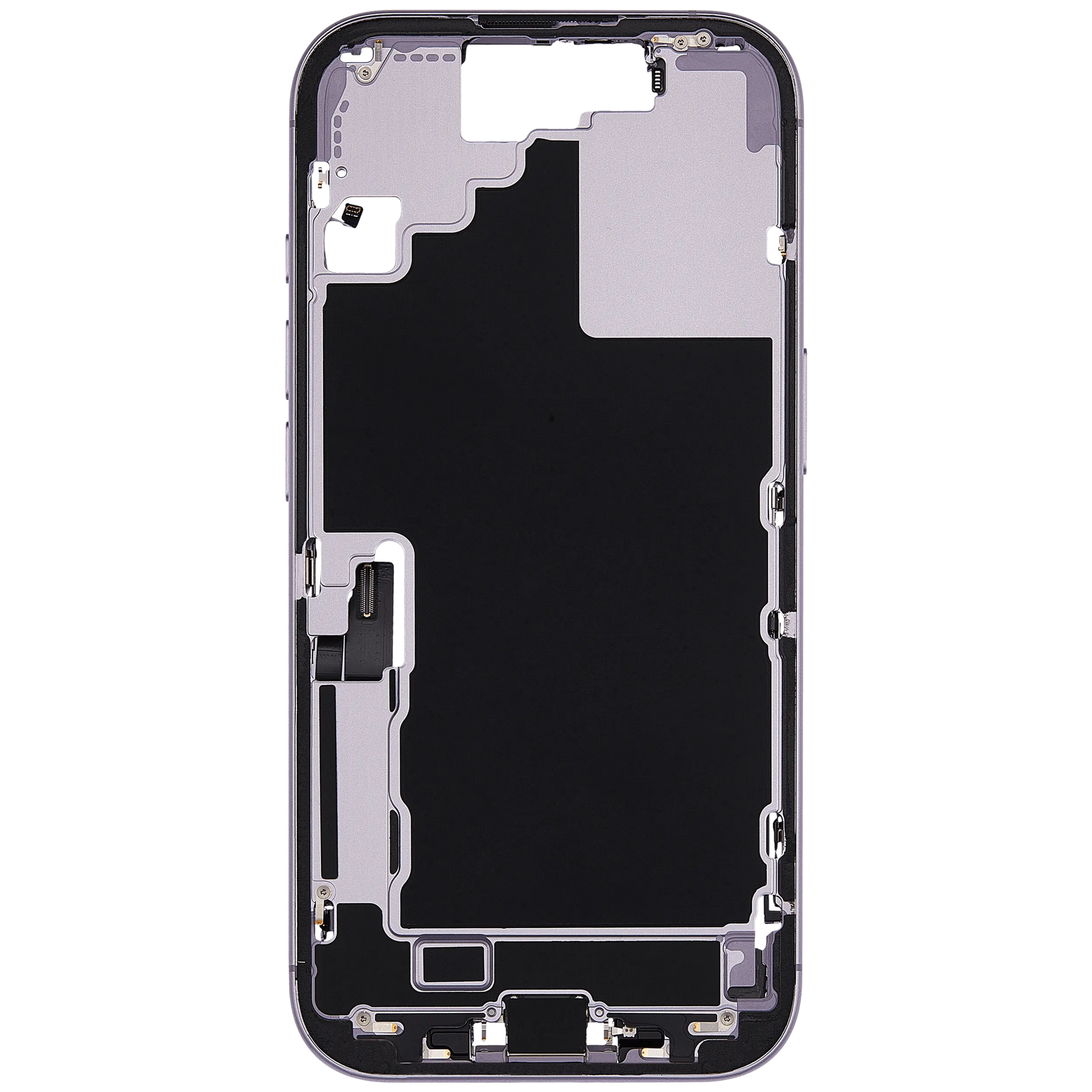 Mid-Frame Housing W/ Charging Port Flex & Small Parts For iPhone 17 (US Version) (Pull) (Lavender)