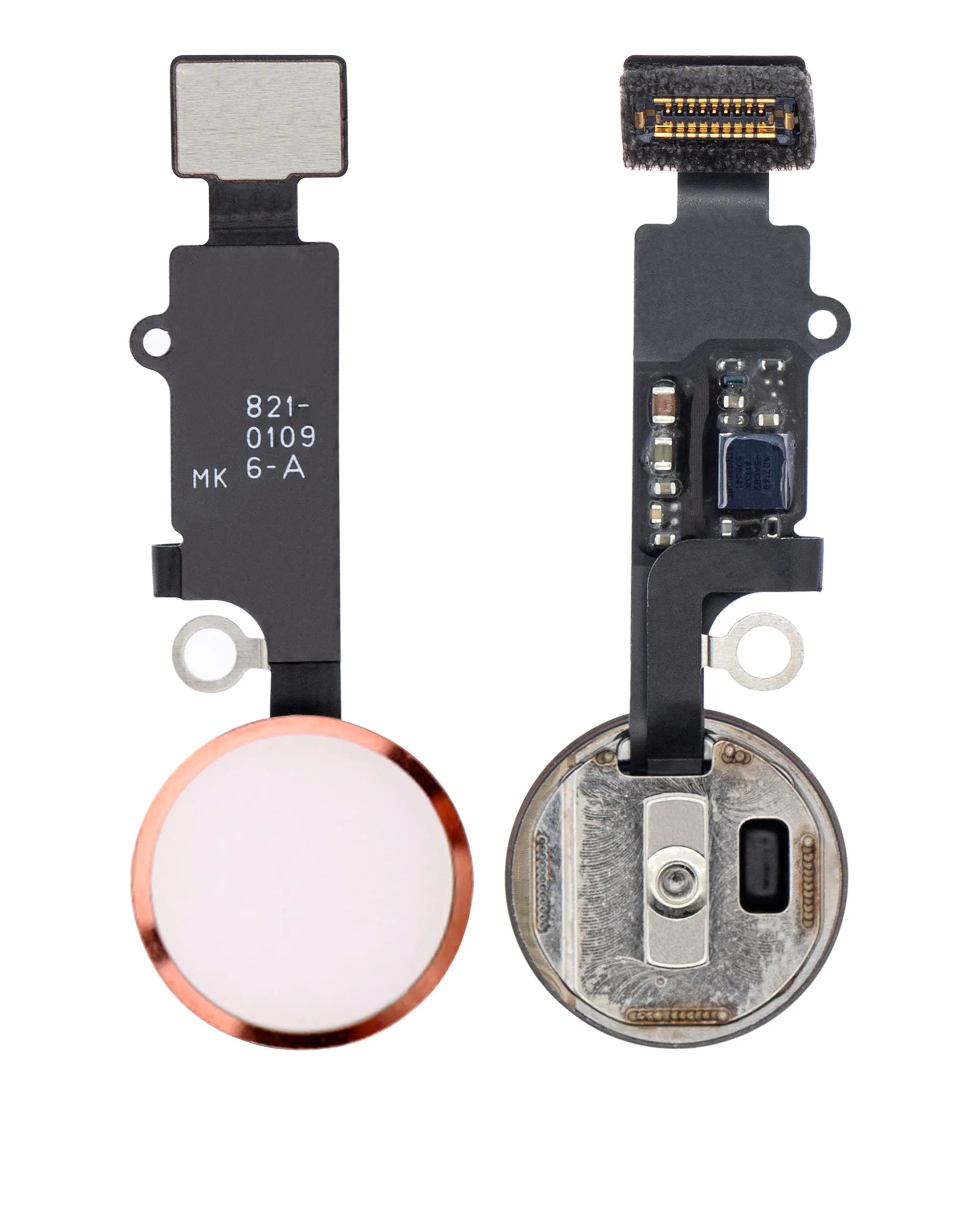 Home Button With Flex For iPhone 7 / 7 Plus / 8 / 8 Plus / SE (2020) / SE (2022) (Warning: For Cosmetic Use Only) (Rose Gold) (Pull)