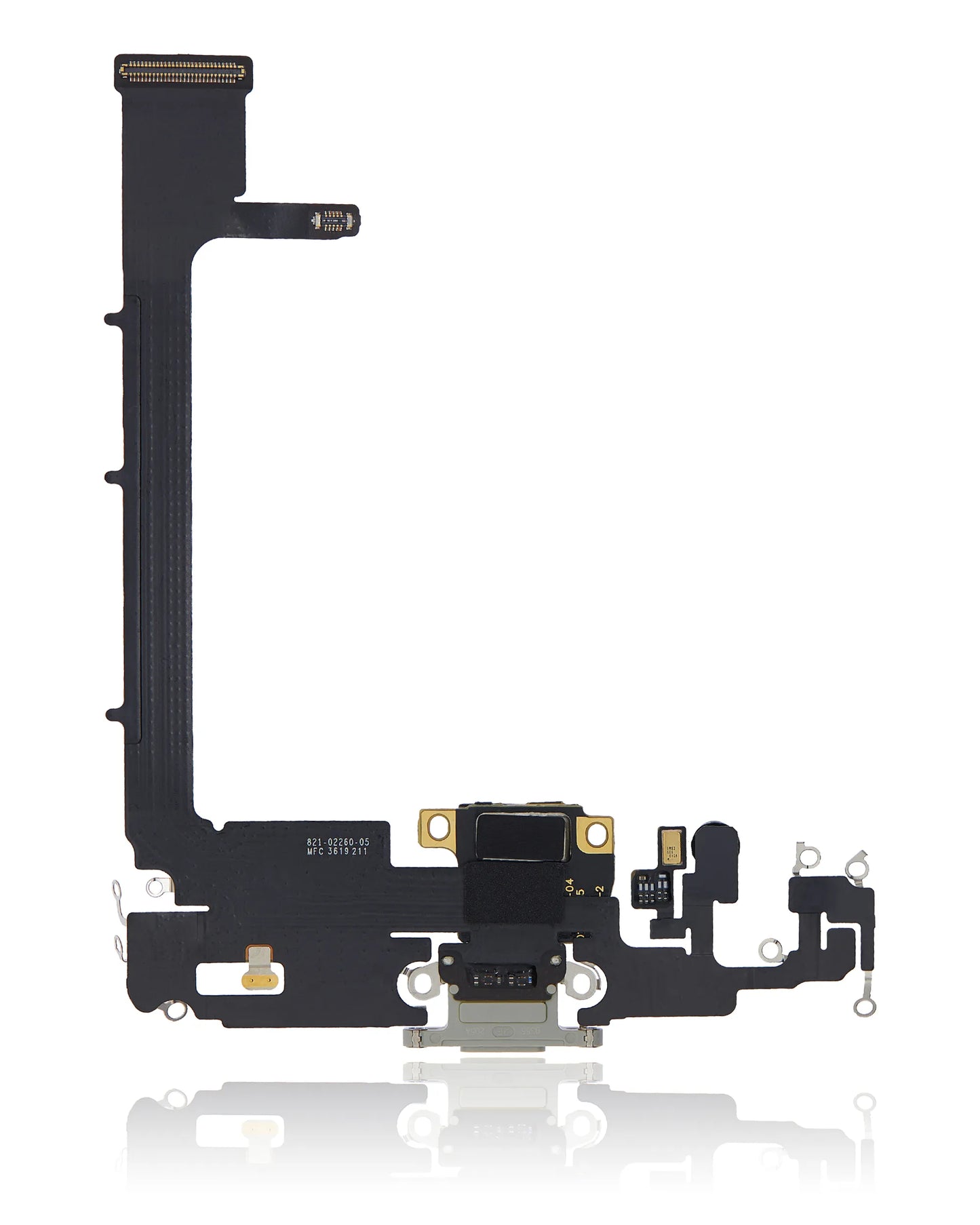 Charging Port Flex Cable With Board For iPhone 11 Pro Max (Used OEM) (Pull) (Silver)