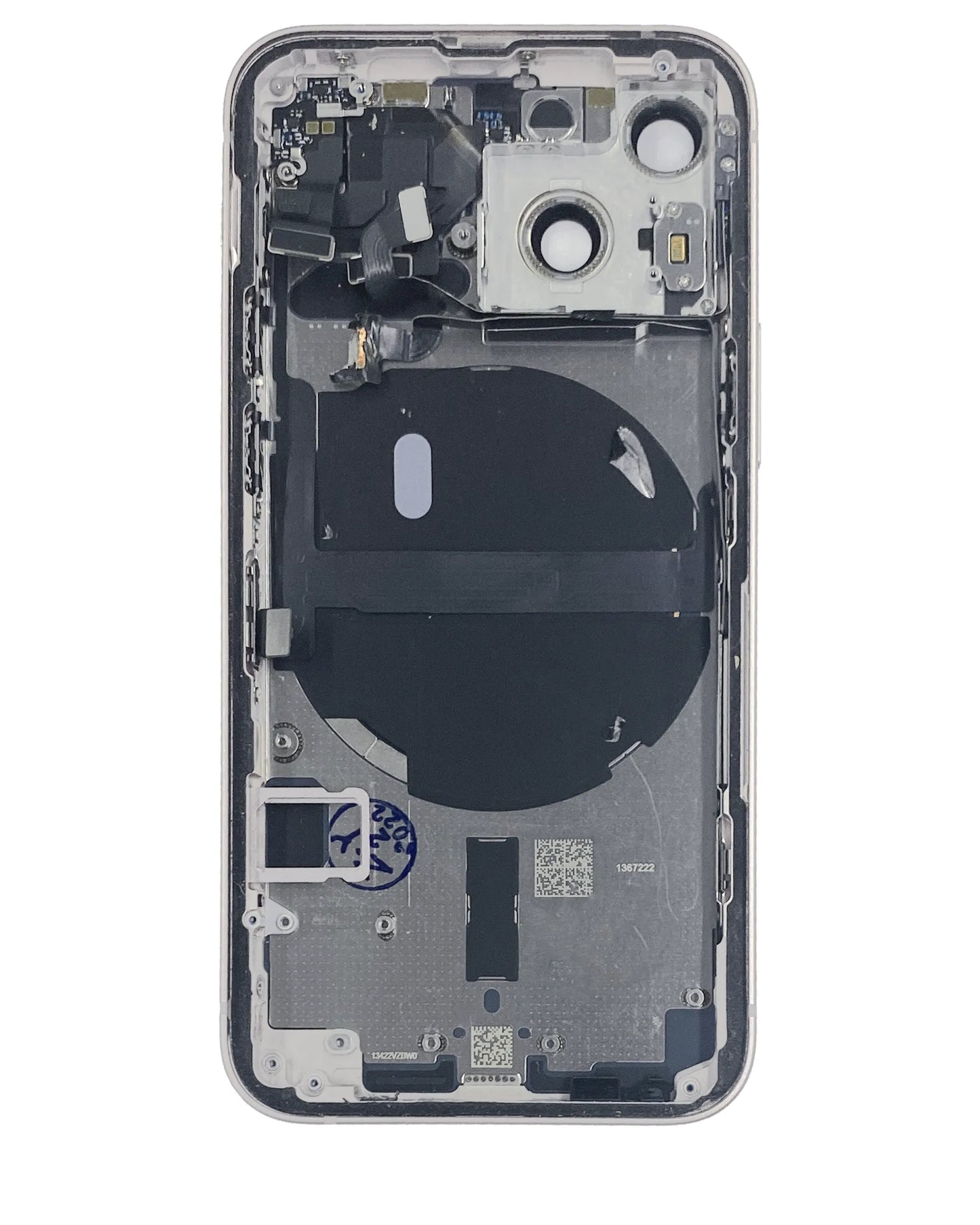 Back Housing W/ Charging Port Flex & Small Parts For iPhone 13 Mini (EU / Global Version) (Used OEM) (Pull) (Starlight)