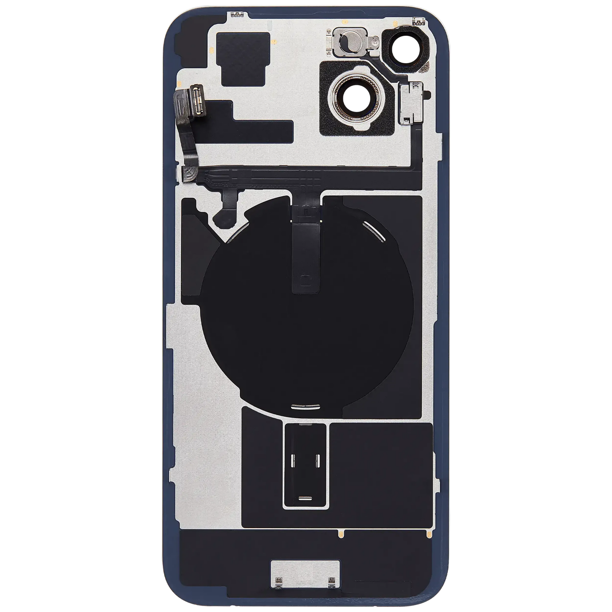 Back Glass w/ MagSafe Magnet & NFC & Flashlight Flex For iPhone 15 Plus (Pull) (Blue)