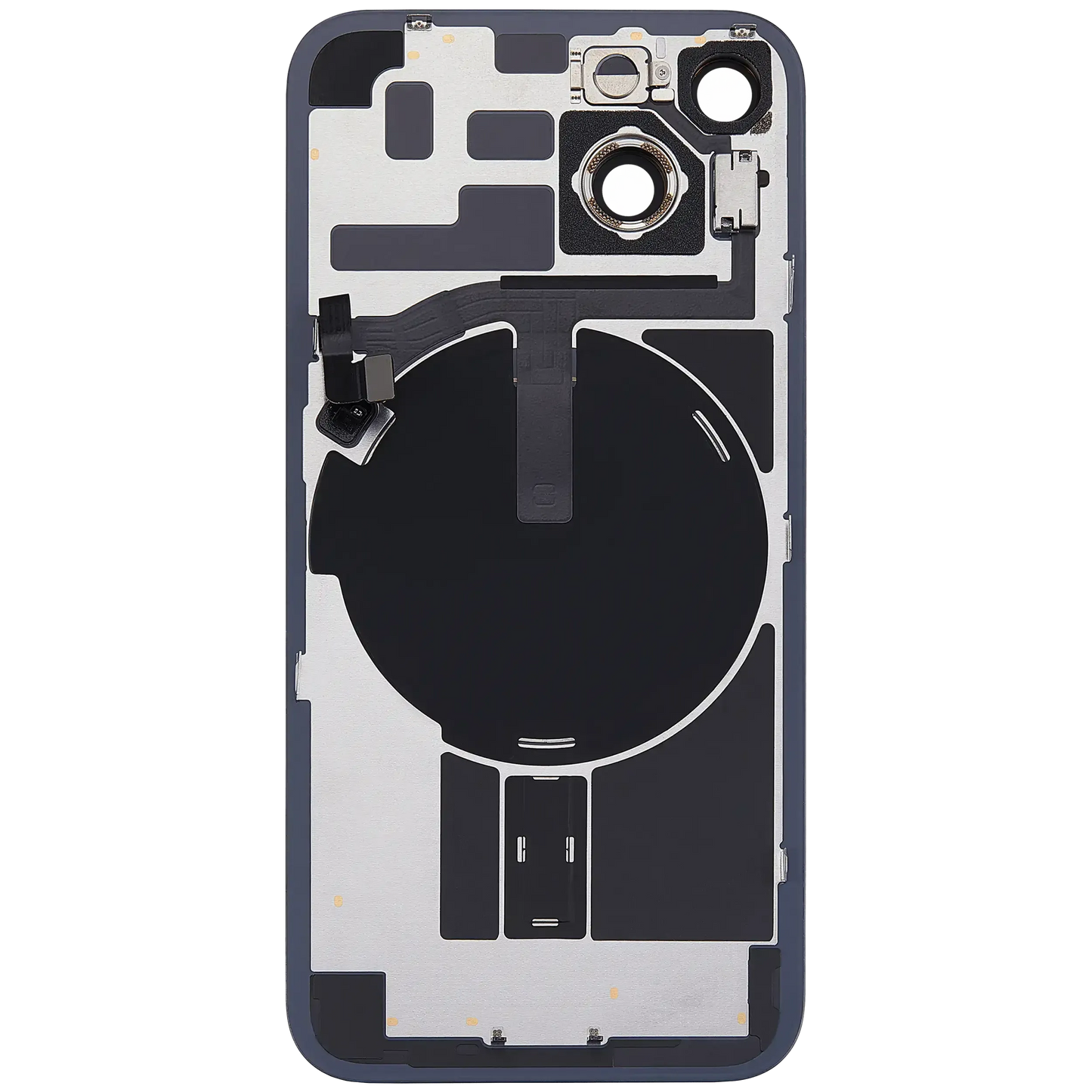 Back Glass w/ MagSafe Magnet & NFC & Flashlight Flex For iPhone 14 (Pull) (Midnight)