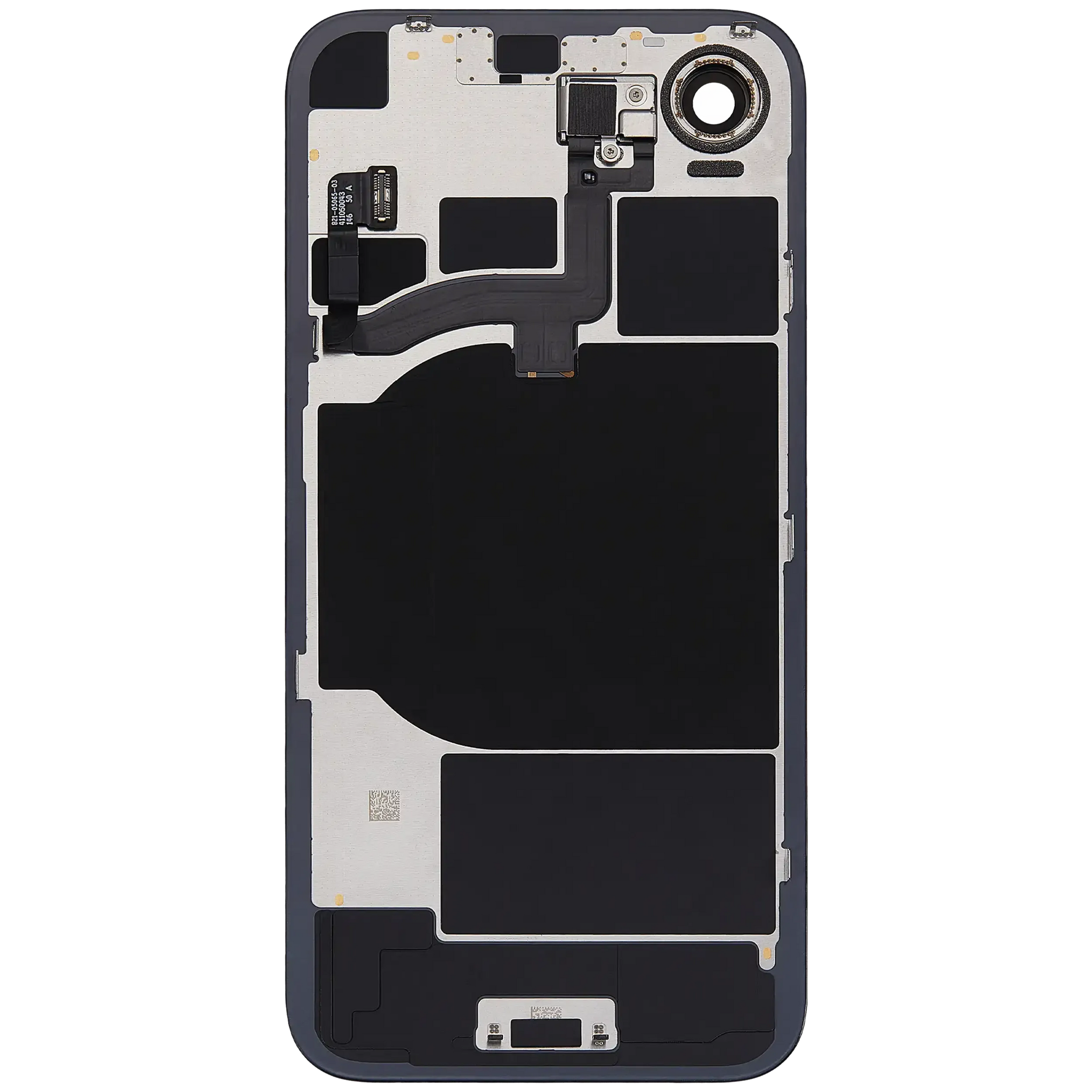 Back Glass w/ MagSafe Magnet & NFC & Flashlight Flex For iPhone 16e (Pull) (Black)