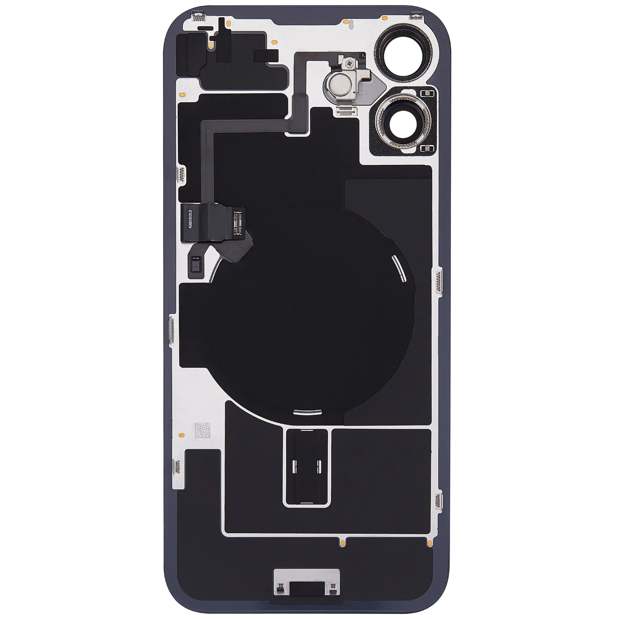 Back Glass w/ MagSafe Magnet & NFC & Flashlight Flex For iPhone 16 Plus (Pull) (Black)