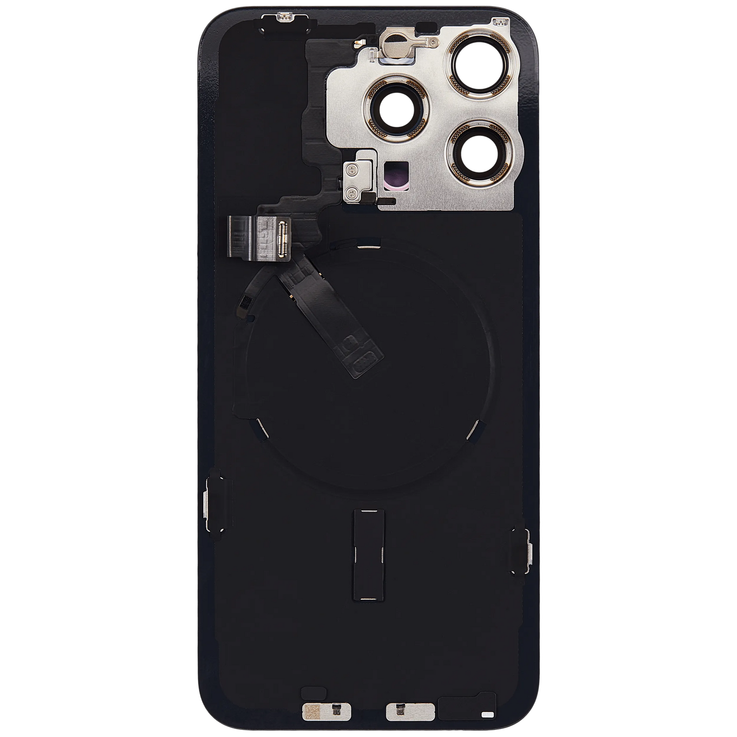 Back Glass w/ MagSafe Magnet & NFC & Flashlight Flex For iPhone 15 Pro Max (Pull) (White Titanium)