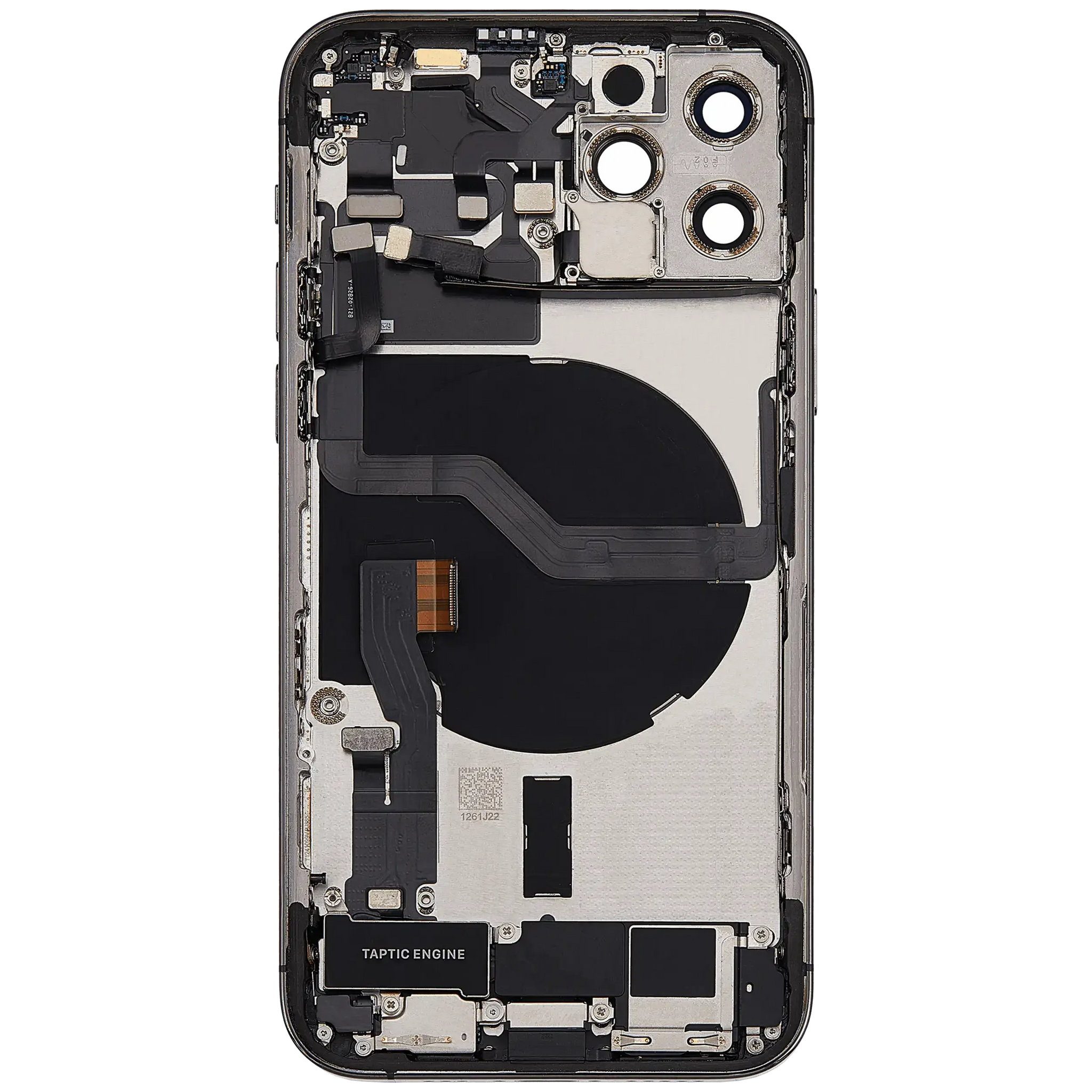 Back Housing W/ Charging Port Flex & Small Parts For iPhone 12 Pro (US Version) (Pull) (Graphite)
