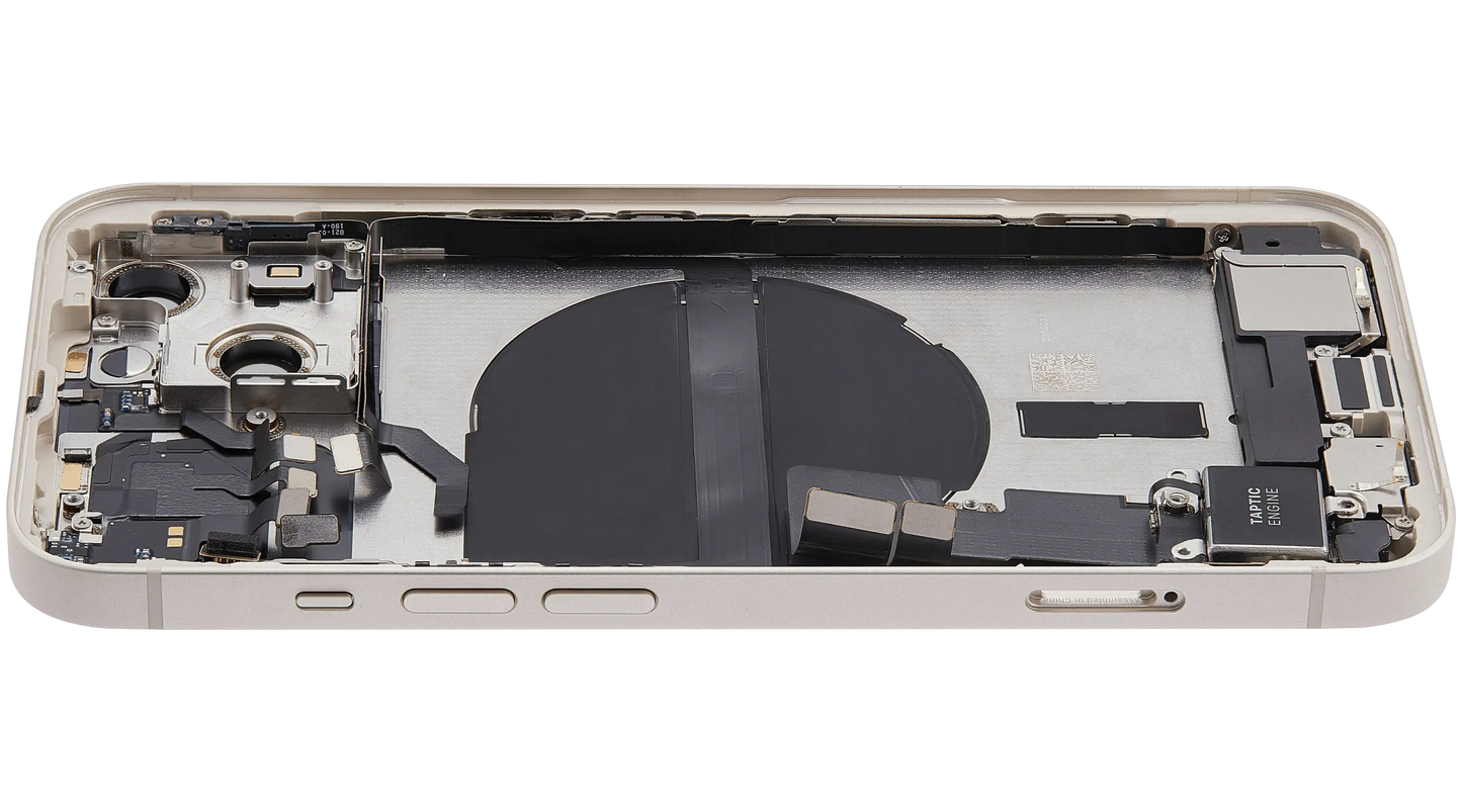 Back Housing W/ Charging Port Flex & Small Parts For iPhone 13 (US Version) (Used OEM) (Pull) (Starlight)