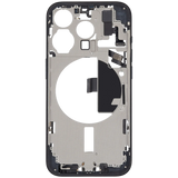 Mid-Frame Housing W/ Charging Port Flex & Small Parts For iPhone 15 Pro (US Version) (Pull) (Blue Titanium)