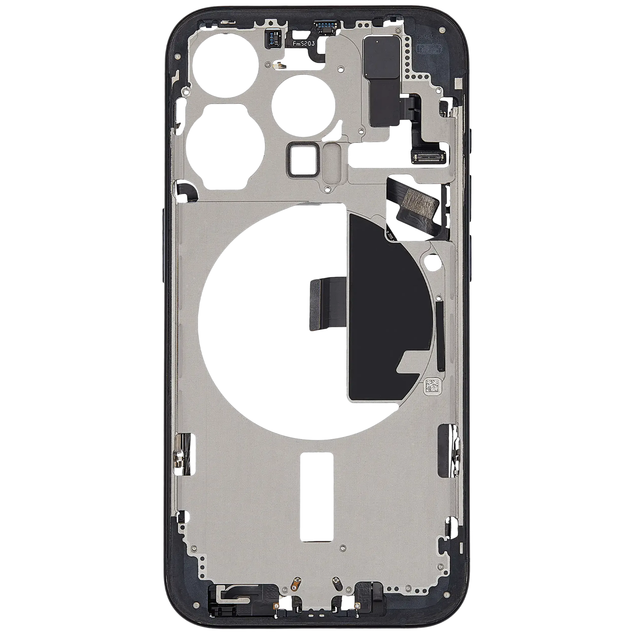 Mid-Frame Housing W/ Charging Port Flex & Small Parts For iPhone 15 Pro (US Version) (Pull) (Blue Titanium)