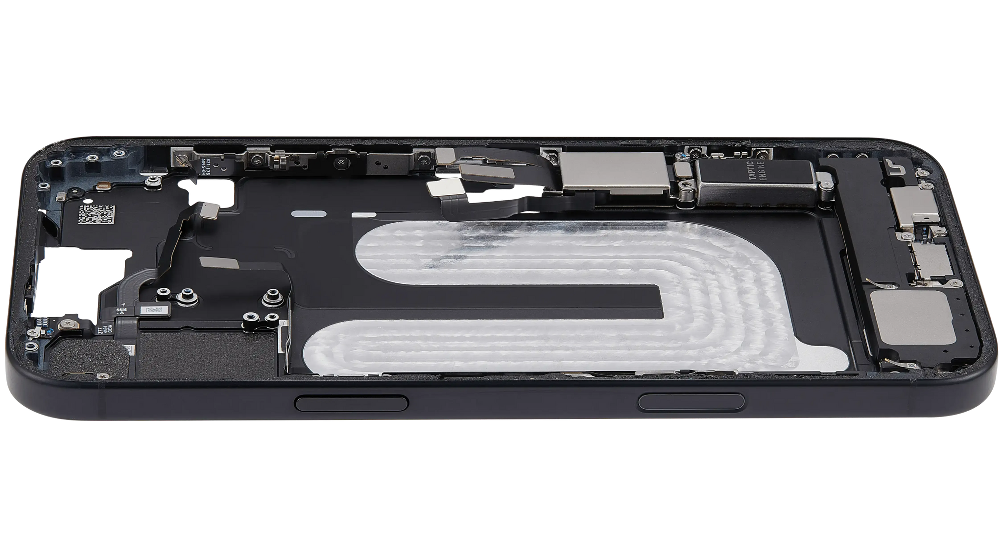 Mid-Frame Housing W/ Charging Port Flex & Small Parts For iPhone 16 Plus (US Version) (Pull) (Black)