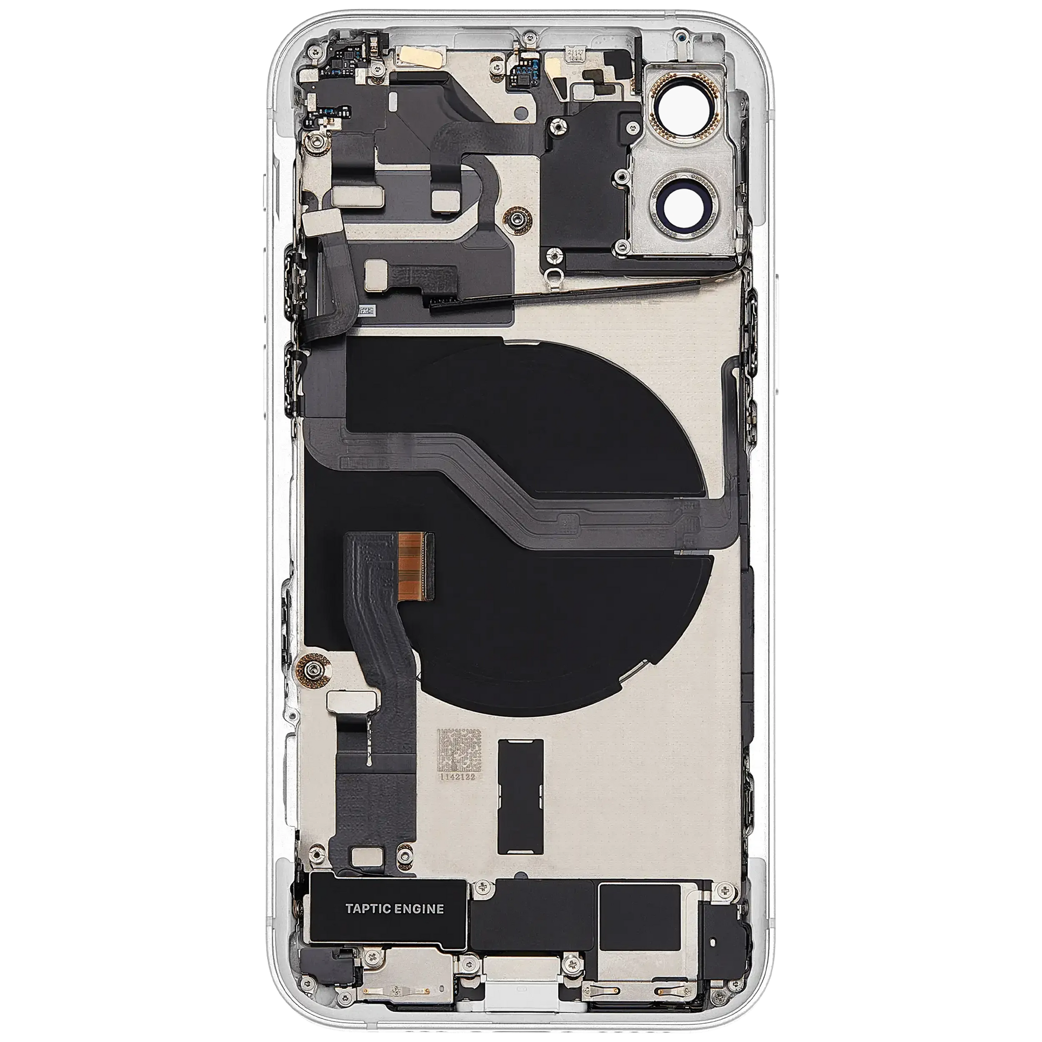 Back Housing W/ Charging Port Flex & Small Parts For iPhone 12 (EU / Global Version) (Used OEM) (Pull) (White)