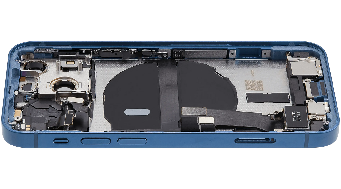 Back Housing W/ Charging Port Flex & Small Parts For iPhone 13 Mini (US Version) (Used OEM) (Pull) (Blue)