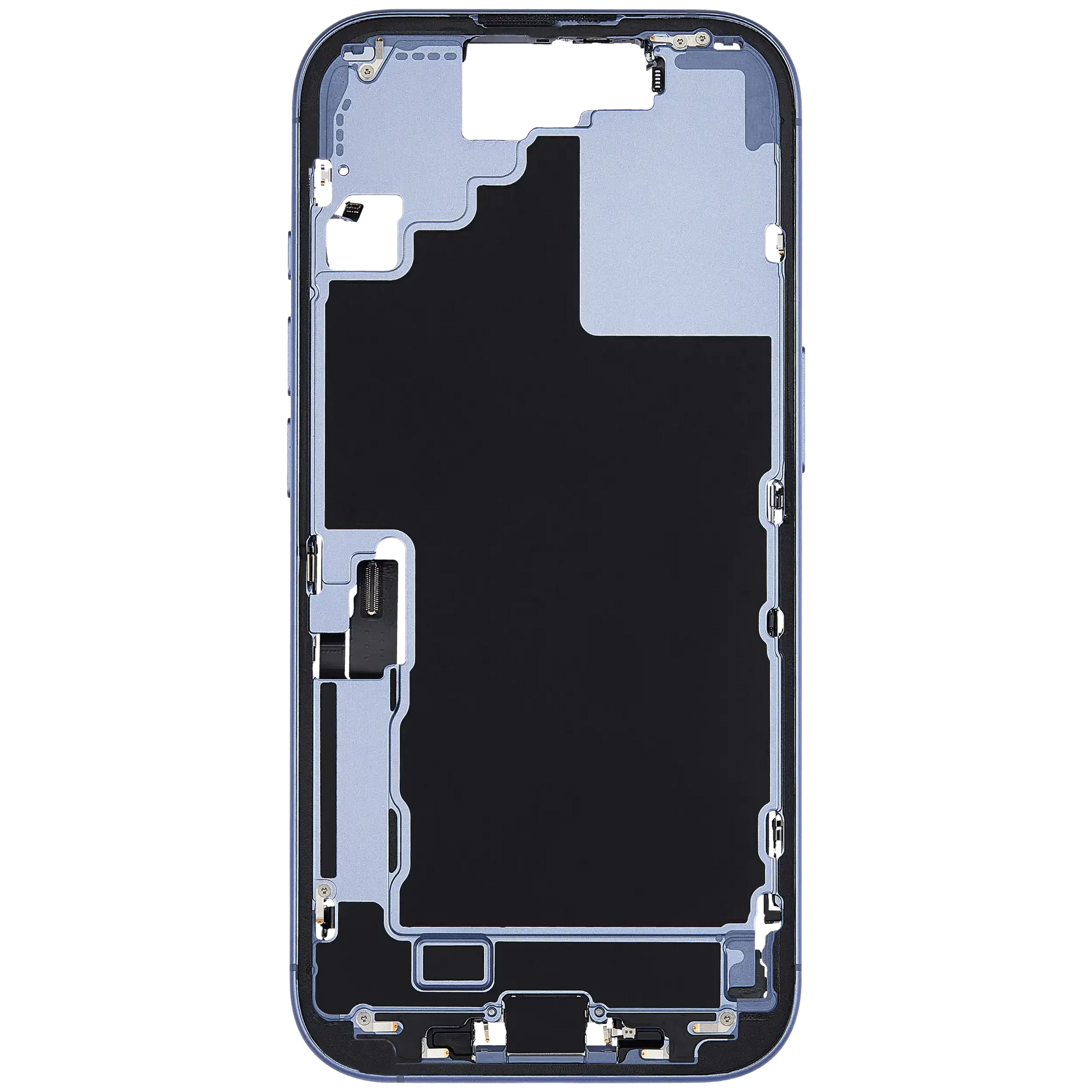 Mid-Frame Housing W/ Charging Port Flex & Small Parts For iPhone 17 (EU / Global Version) (Pull) (Mist Blue)