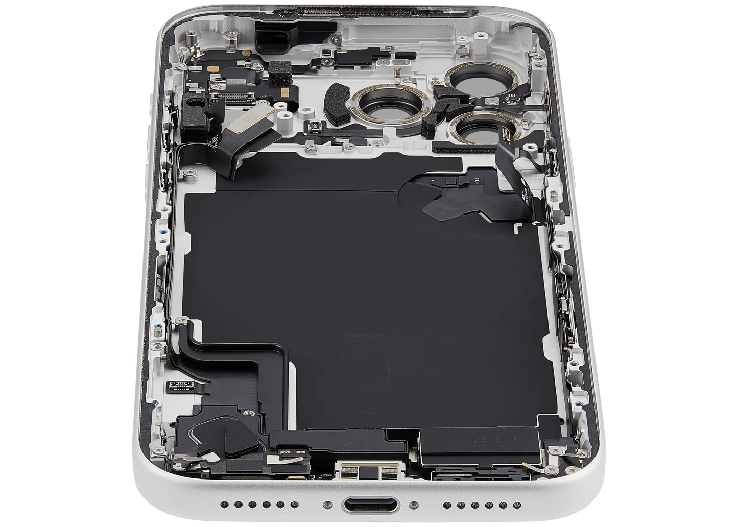 Back Housing W/ Charging Port Flex & Small Parts For iPhone 17 Pro Max (EU / Global Version) (Pull) (Silver)