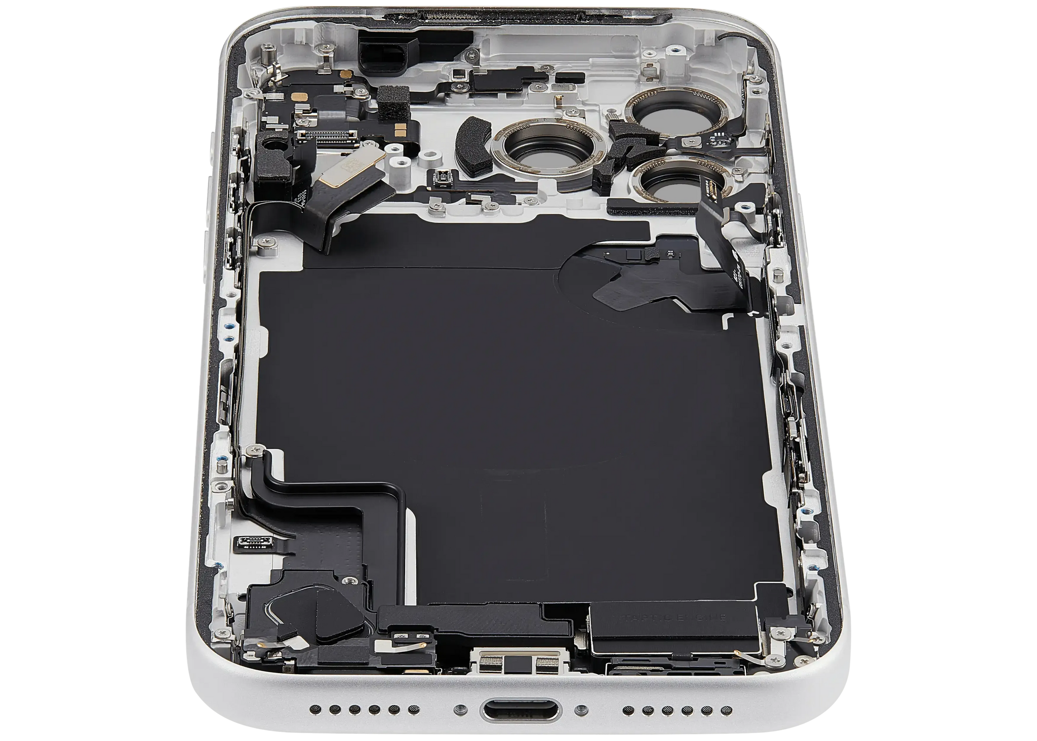 Back Housing W/ Charging Port Flex & Small Parts For iPhone 17 Pro Max (EU / Global Version) (Pull) (Silver)