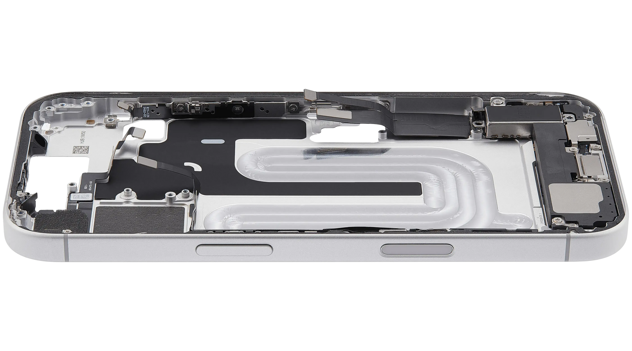 Mid-Frame Housing W/ Charging Port Flex & Small Parts For iPhone 17 (US Version) (Pull) (White)